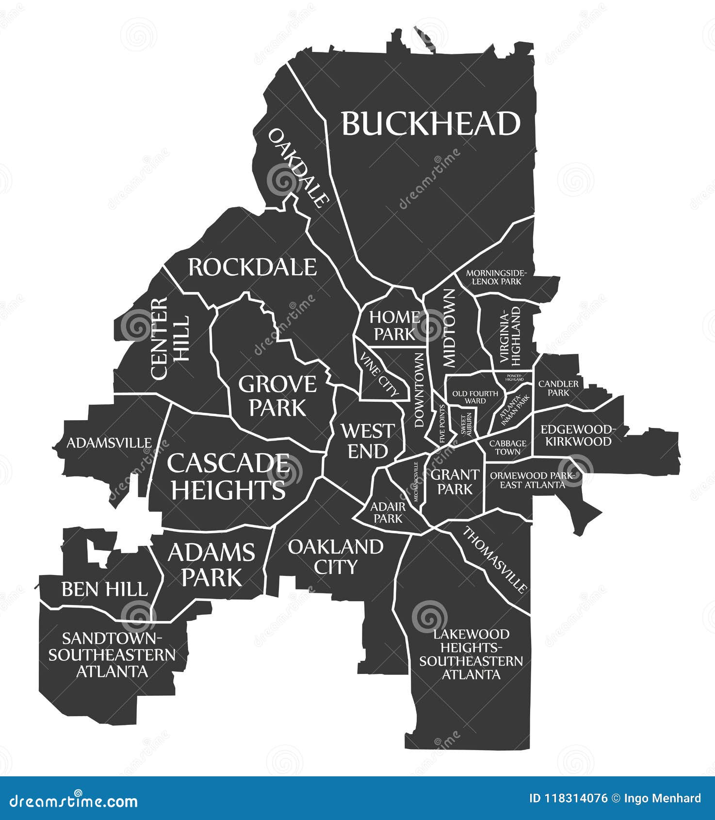 Atlanta City Map Usa 