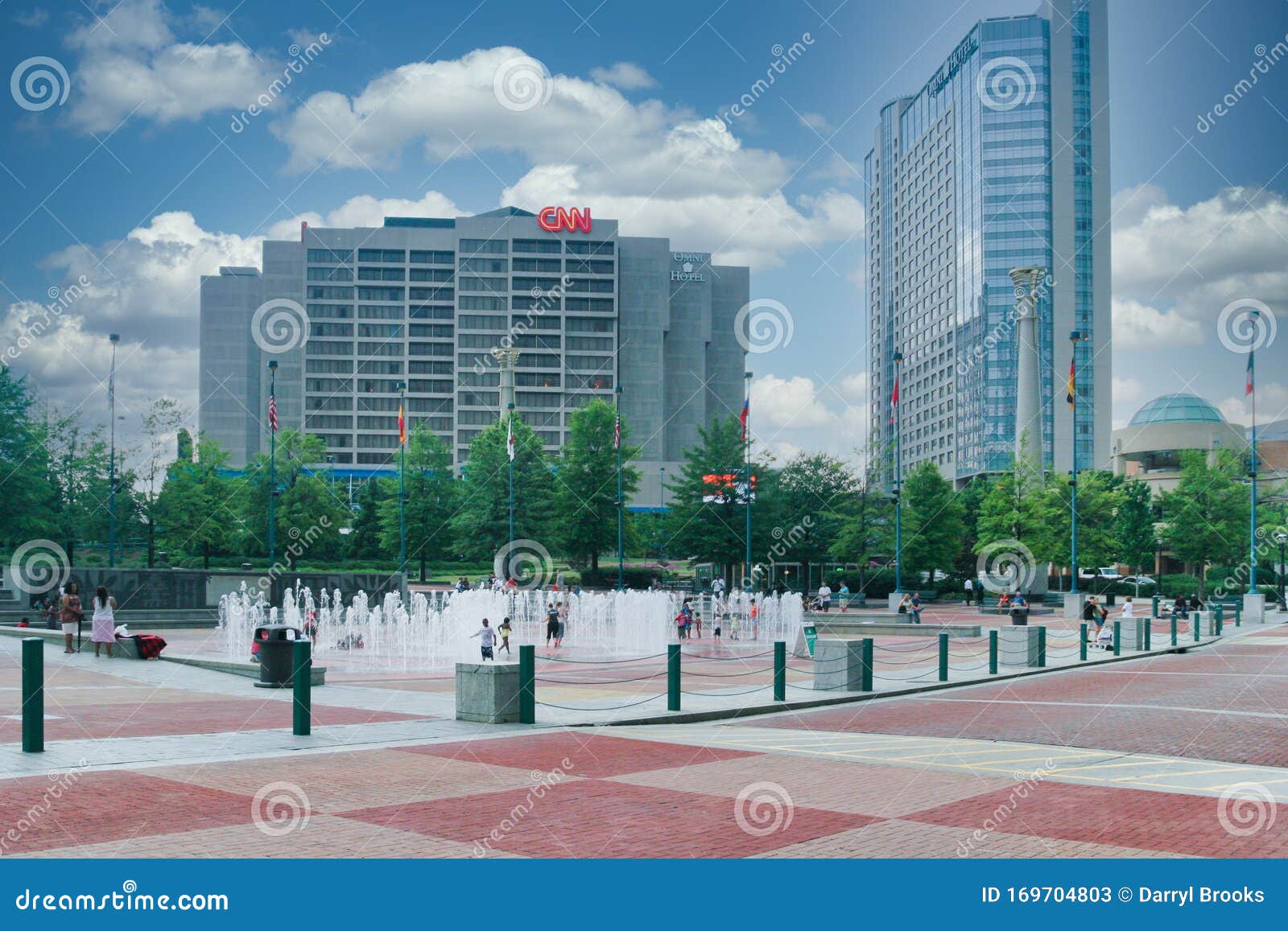 Centennial Park in Atlanta editorial stock photo. Image of building