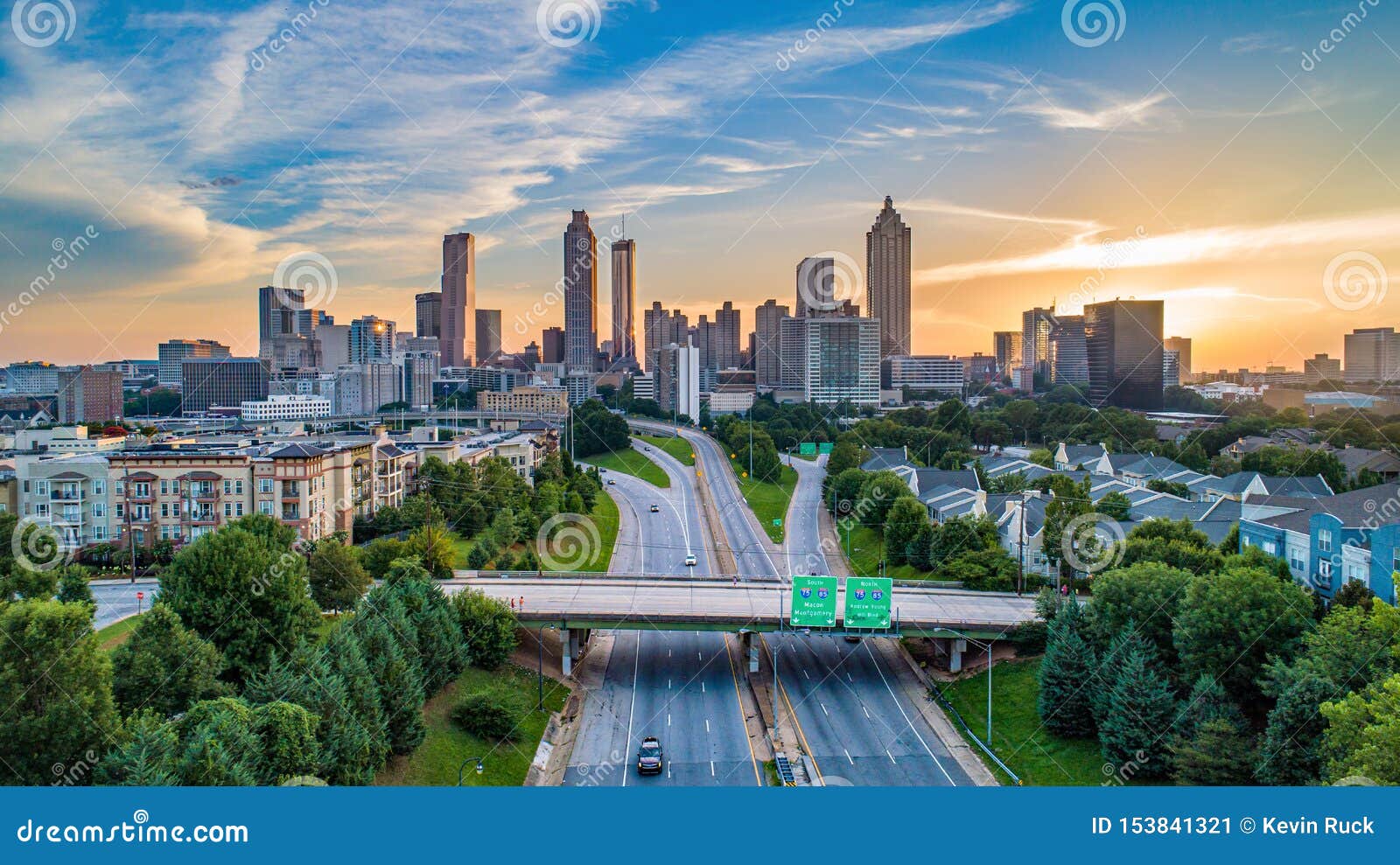 Atlanta, Georgia, USA Downtown Aerial View Stock Image - Image of
