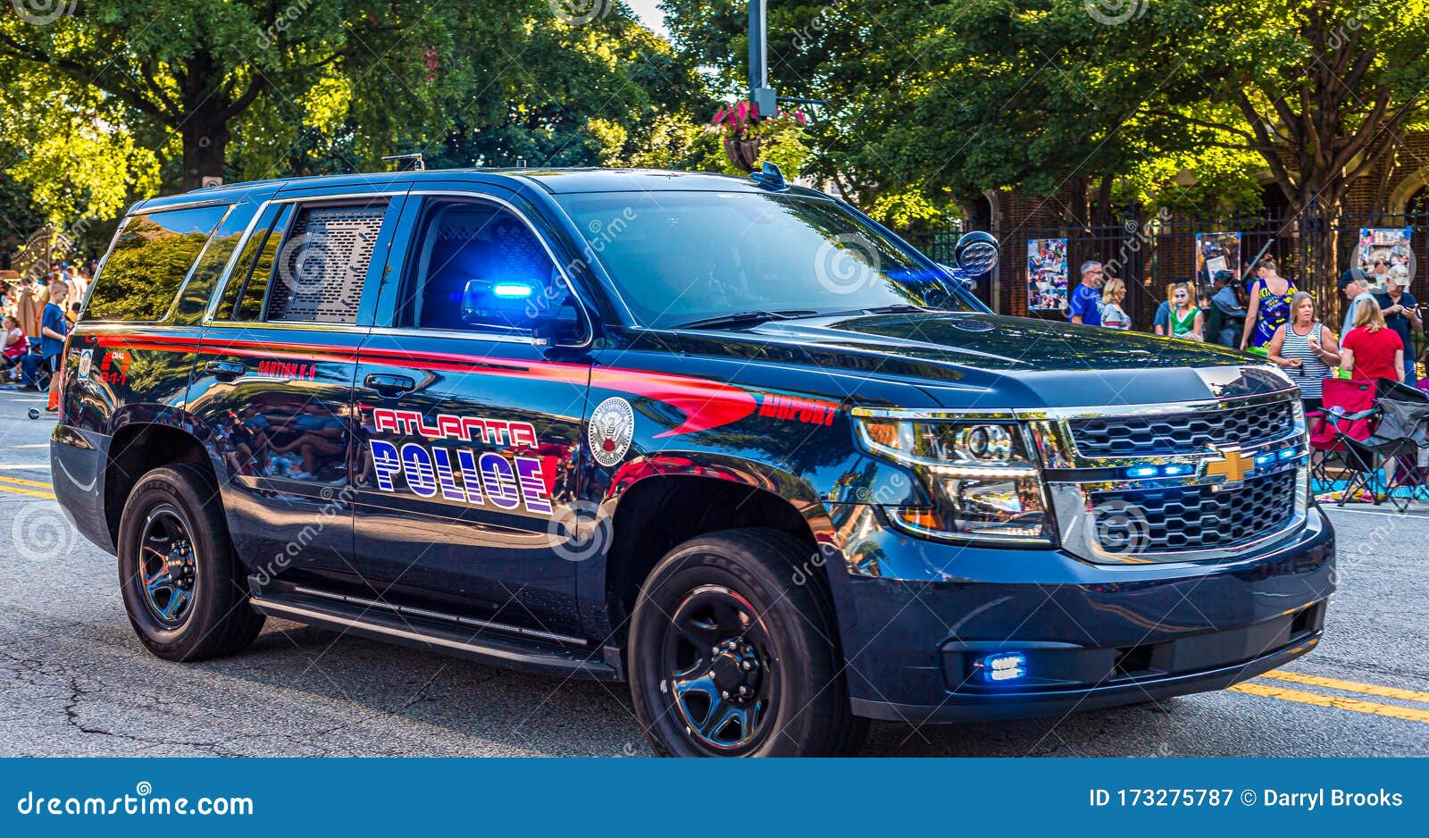 Atlanta Police Cruiser Speeding Down Road Editorial Photography - Image