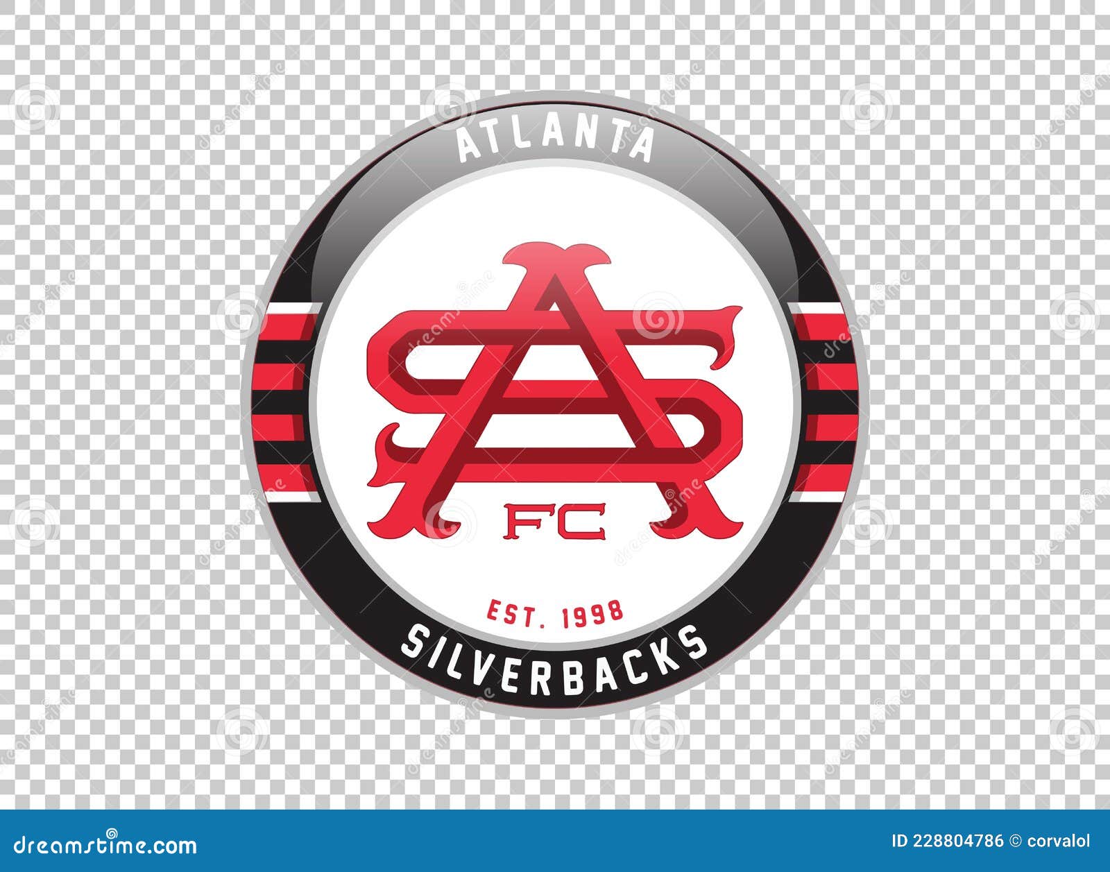 Atlanta Silverbacks FC USA Football Club on Transparent Background ...