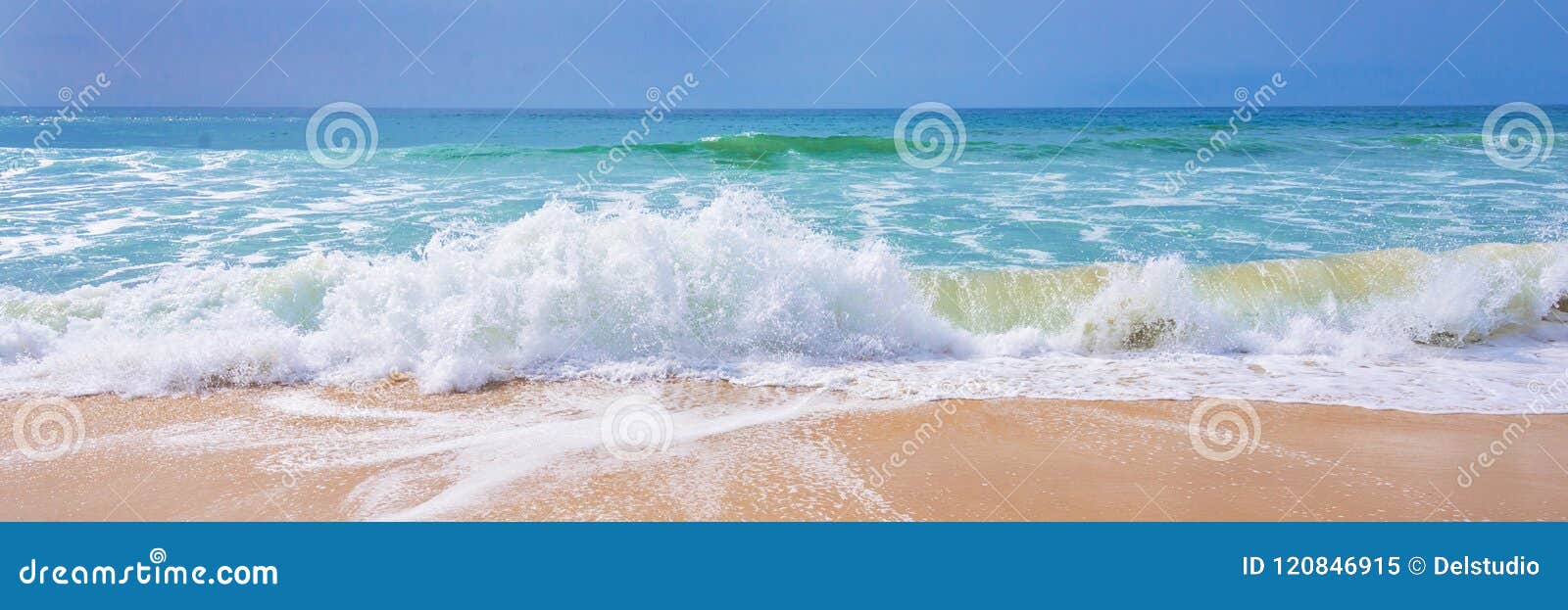 atlantic ocean, view of waves on the beach
