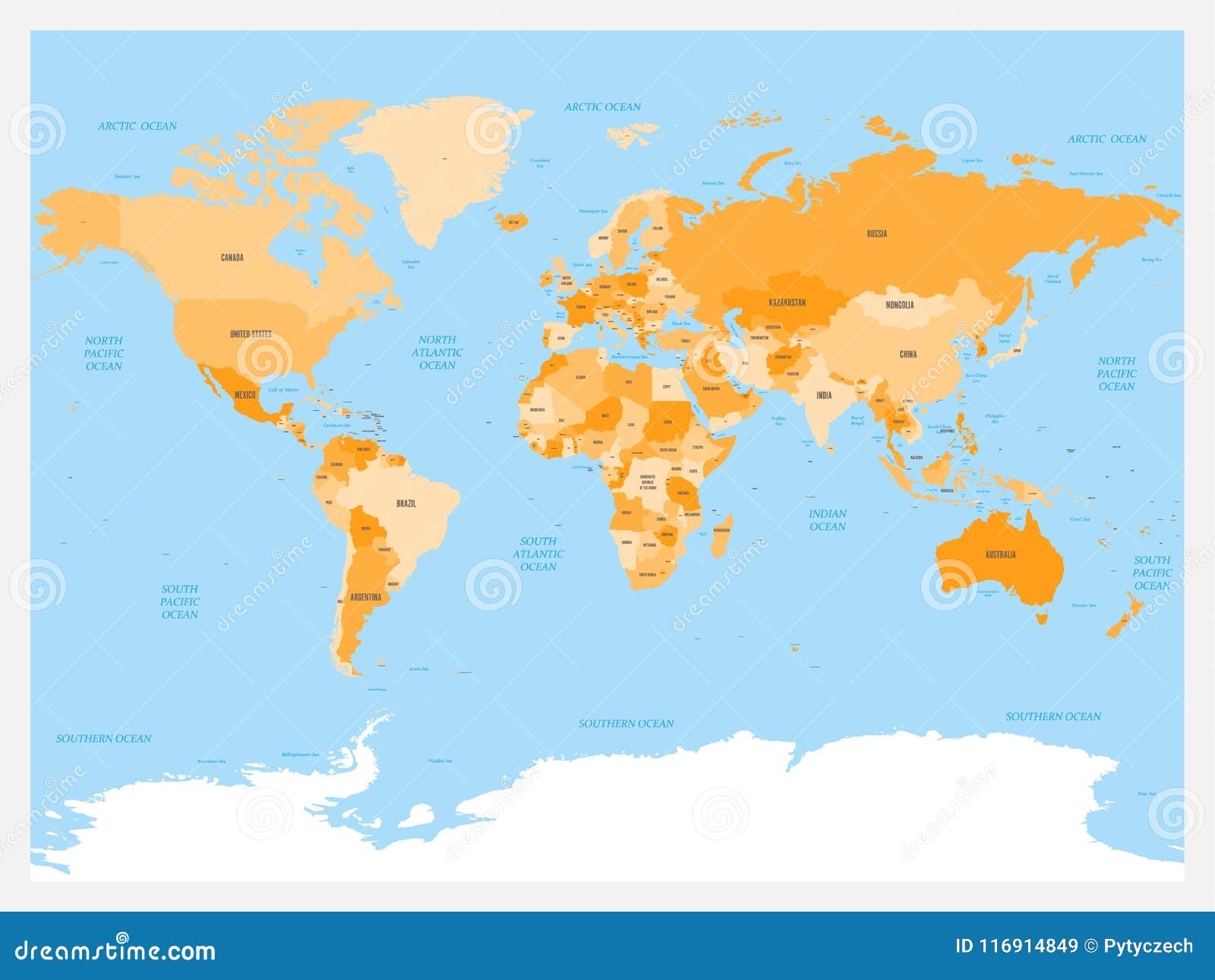 Atlas De Carte Du Monde Carte Politique Colorée Avec Les