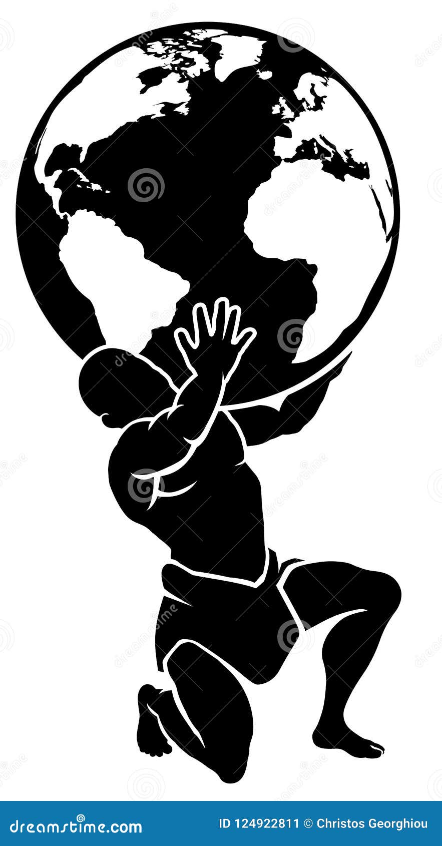 Atlas Titan Der Kugel Halt Vektor Abbildung Illustration Von Hintergrund Schwarzes 124922811