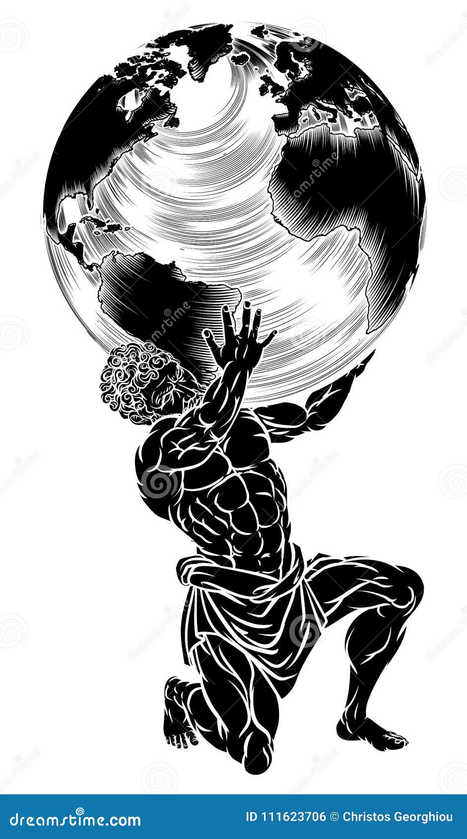 atlas titan holding globe