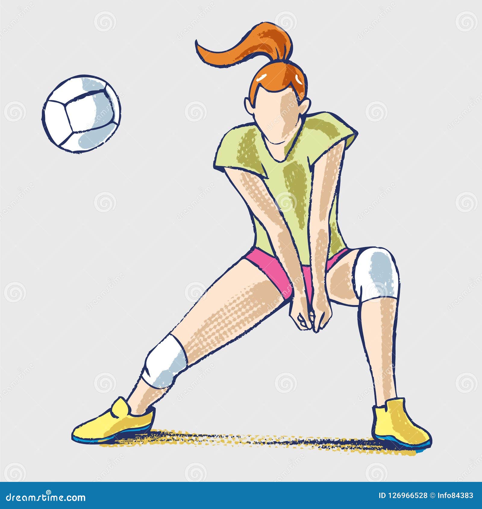 Atleta Del Jugador De Voleibol, Dibujo De La Mano Ilustración del Vector -  Ilustración de entrenamiento, campeonato: 126966528