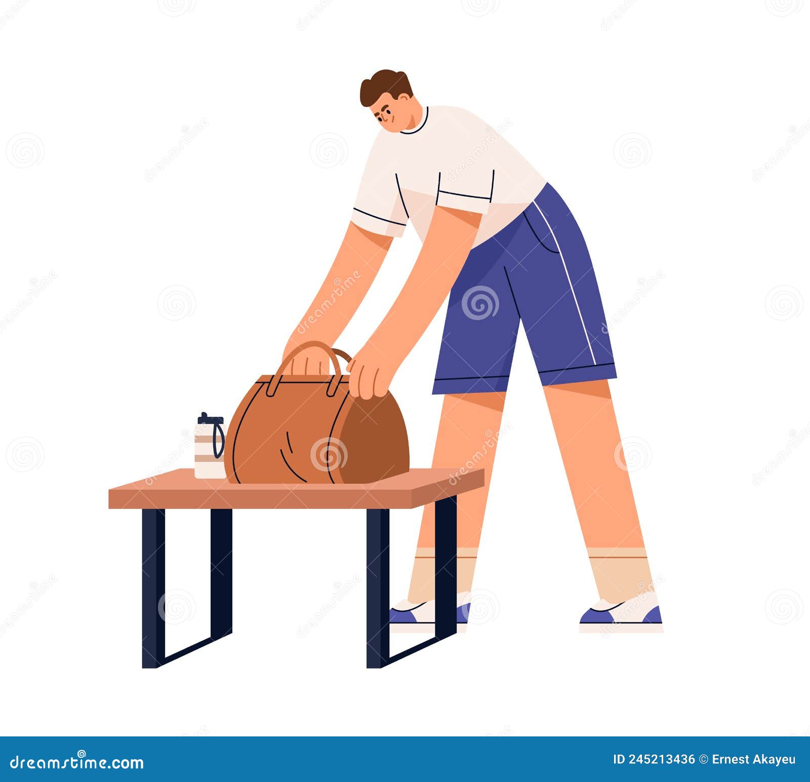 Atleta Empacando Ropa En Una Bolsa En El Gimnasio. Club Deportivo  Masculino. Persona En El Vestuario Stock de ilustración - Ilustración de  interior, centro: 245213436