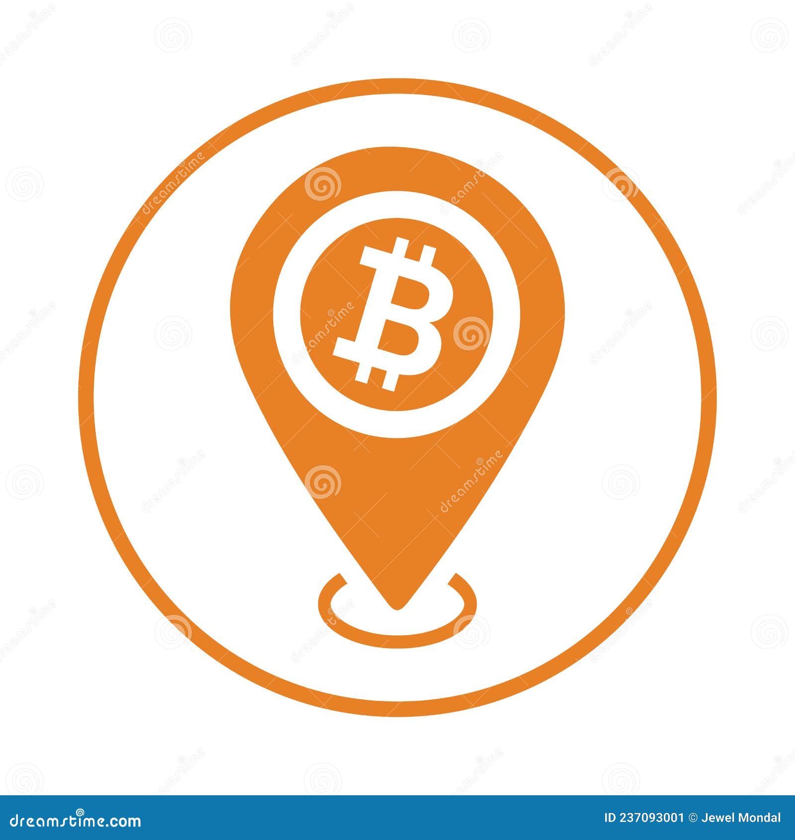 Atm, Bit Coin, Location, Coin, Cryptocurrency Icon. Orange Vector Sketch.  Stock Vector - Illustration of location, computing: 237093001