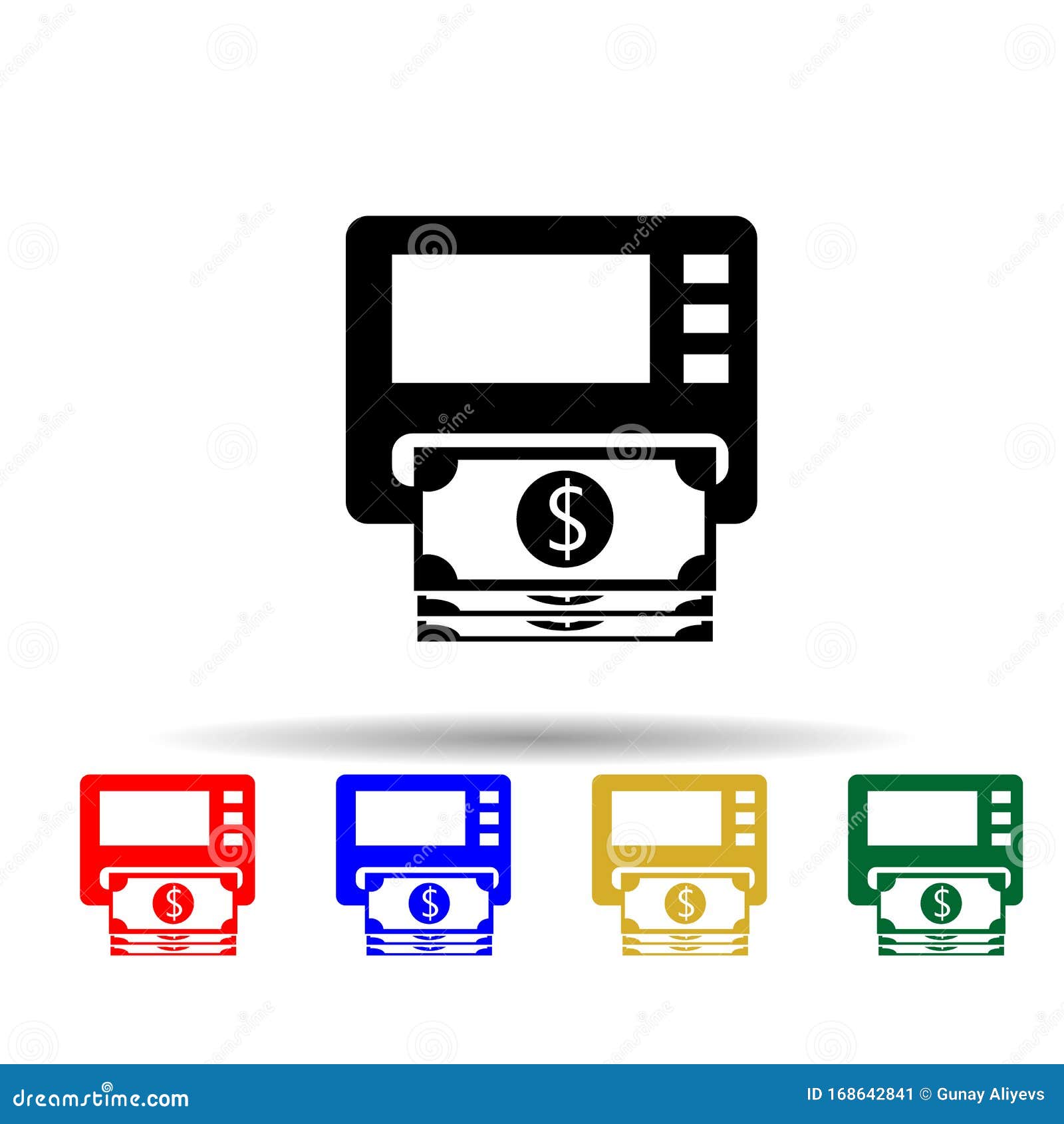 atm cashpoint multi color style icon. simple glyph, flat  of profit icons for ui and ux, website or mobile application