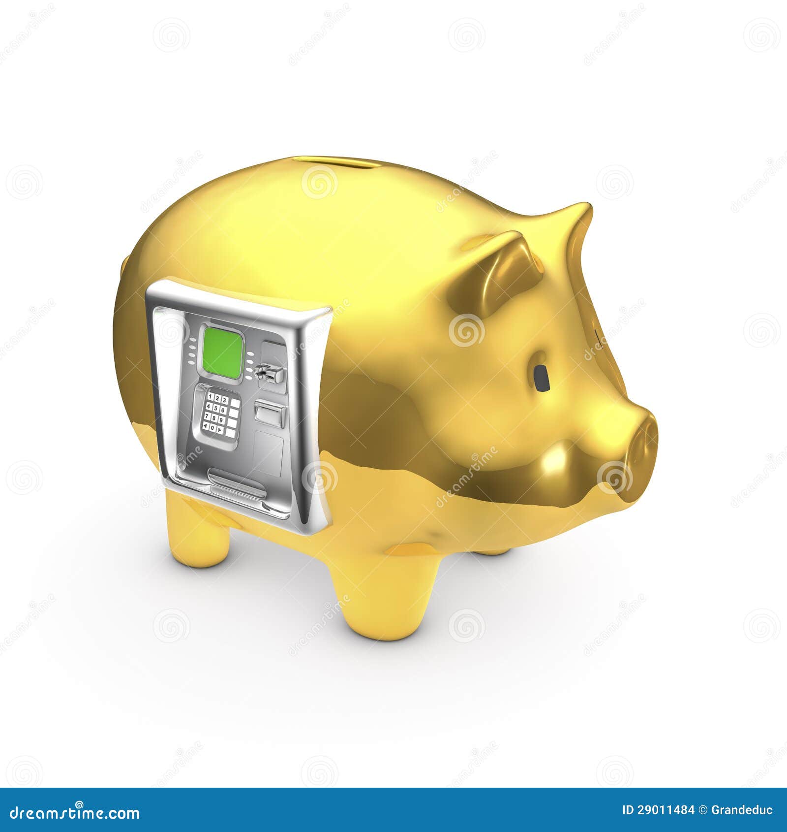 ATM piggy bank stock illustration. Illustration of keyboard 29011484