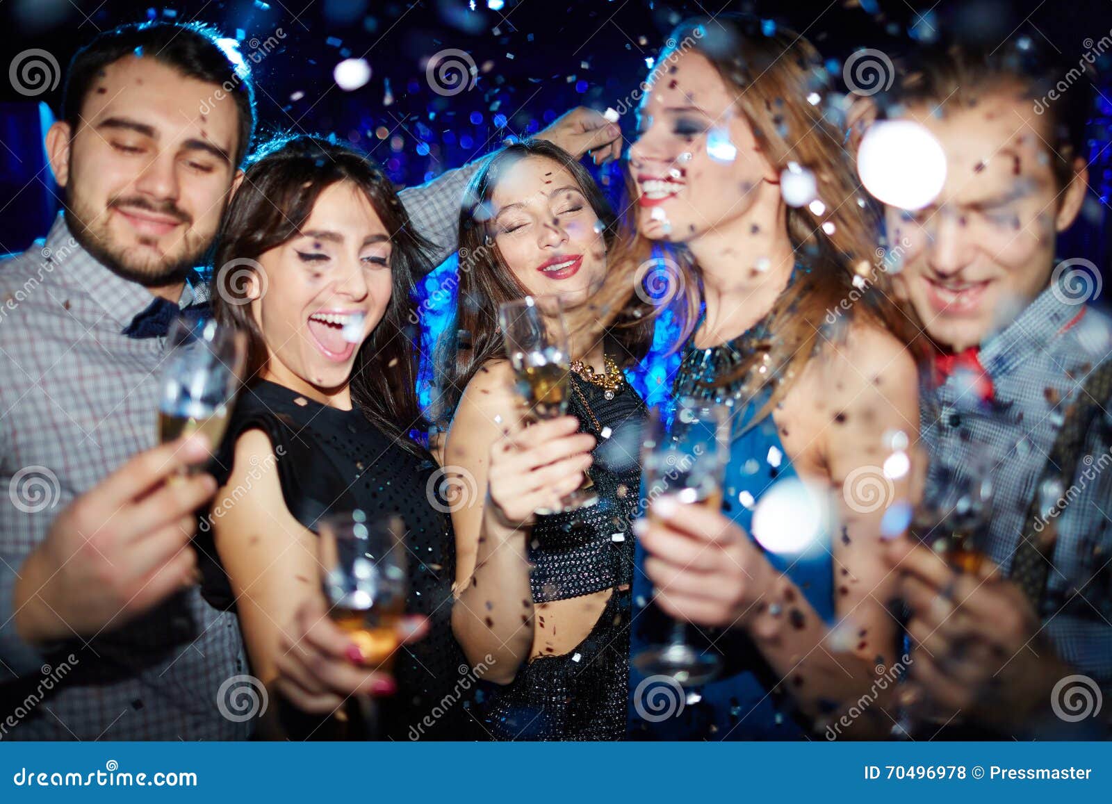 Atmosphere of party stock photo. Image of people, confetti - 70496978