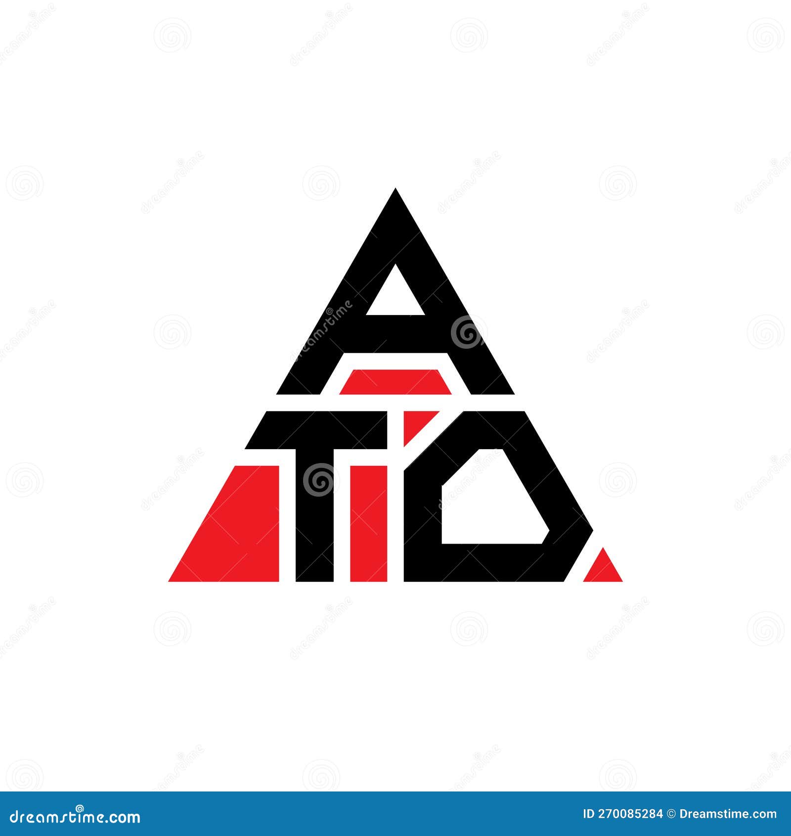 ato triangle letter logo  with triangle . ato triangle logo  monogram. ato triangle  logo template with red
