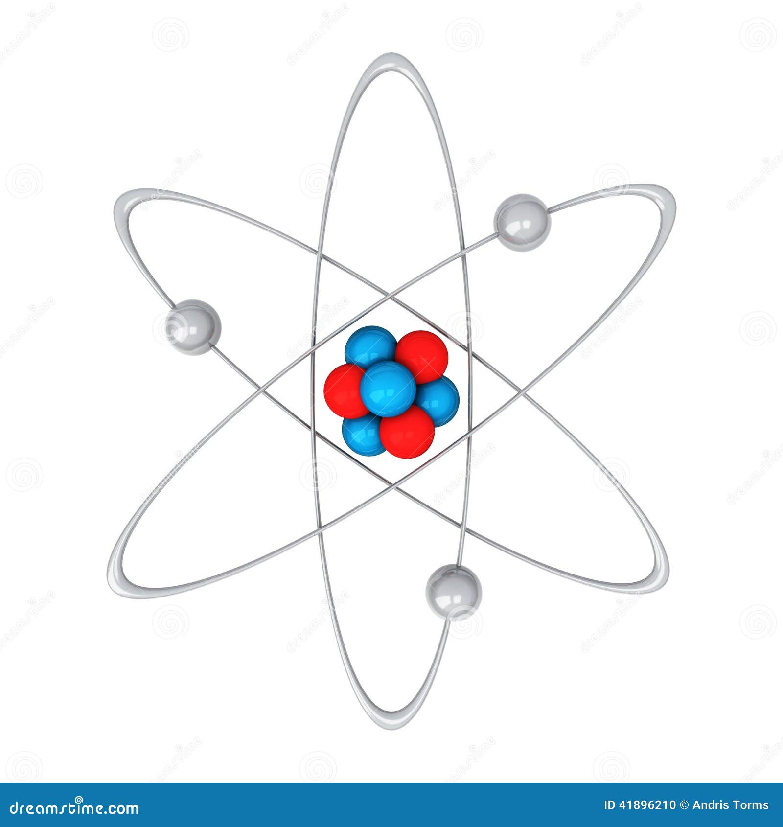 Atom, 3d stock illustration. Illustration of energy, biology - 41896210