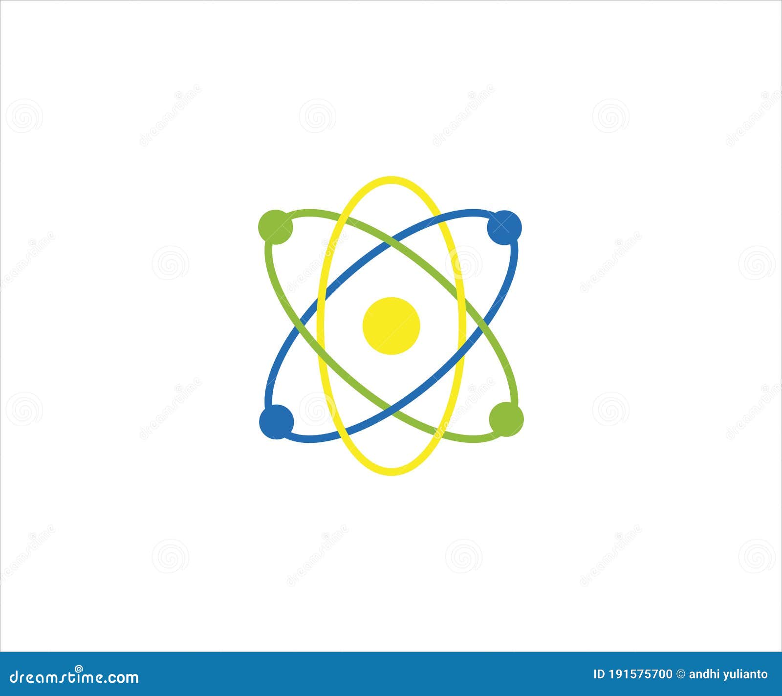 atom with electron trajectory for science physic technology laboratory  logo 