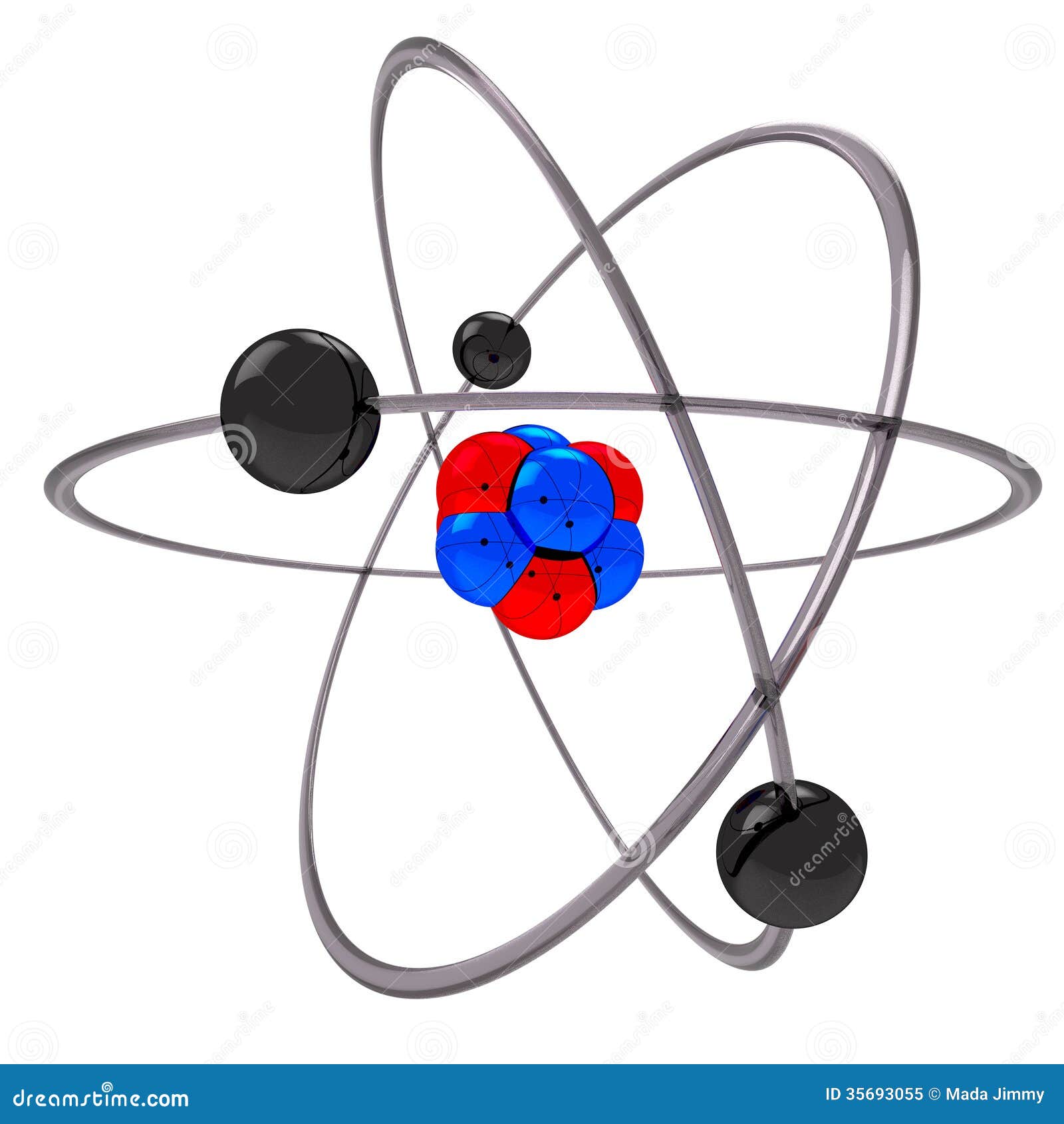 Atom model stock illustration. Illustration of chemical - 35693055