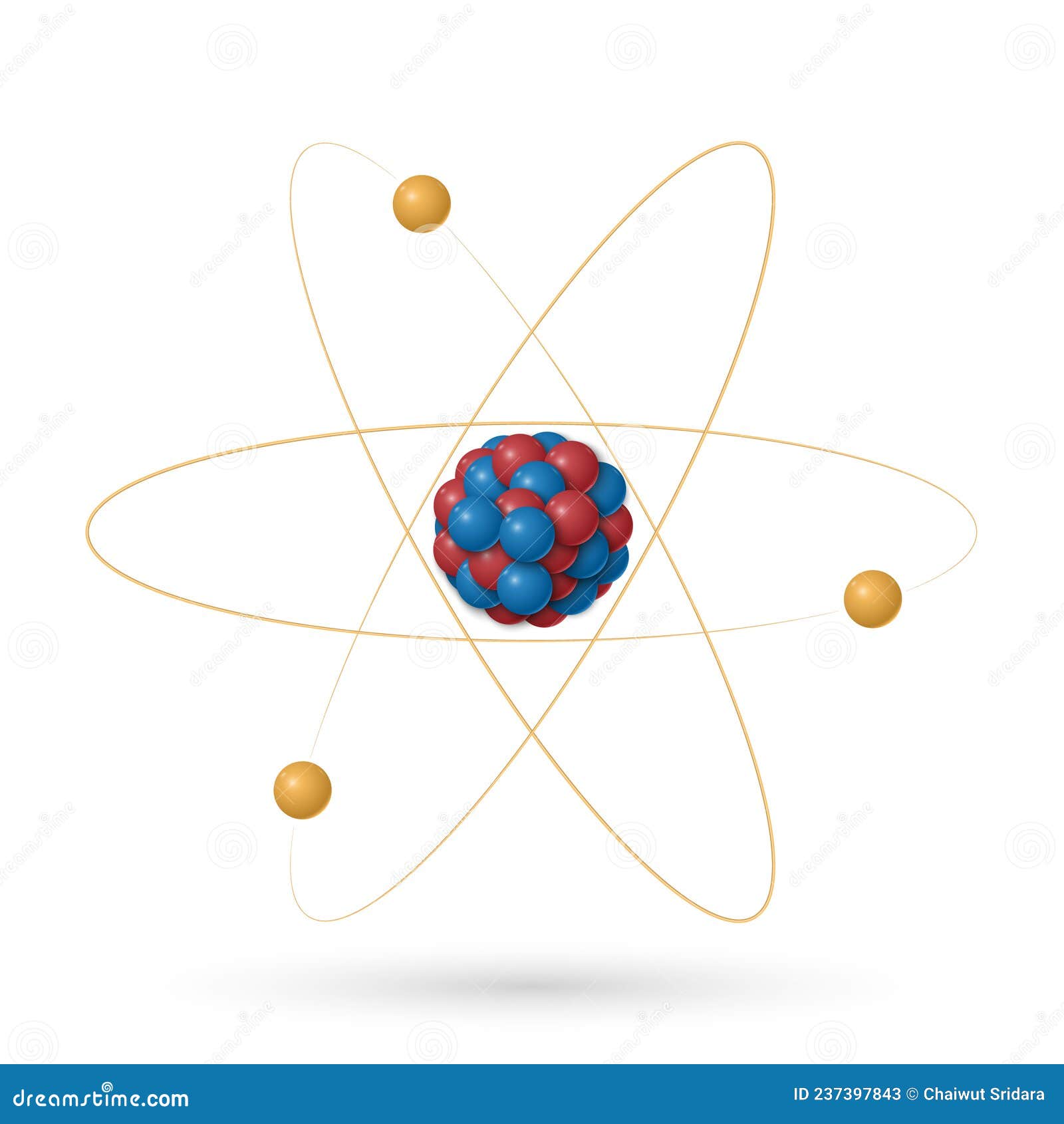Atom Structure, Protons, Neutrons and Electrons Orbiting the Nucleus ...