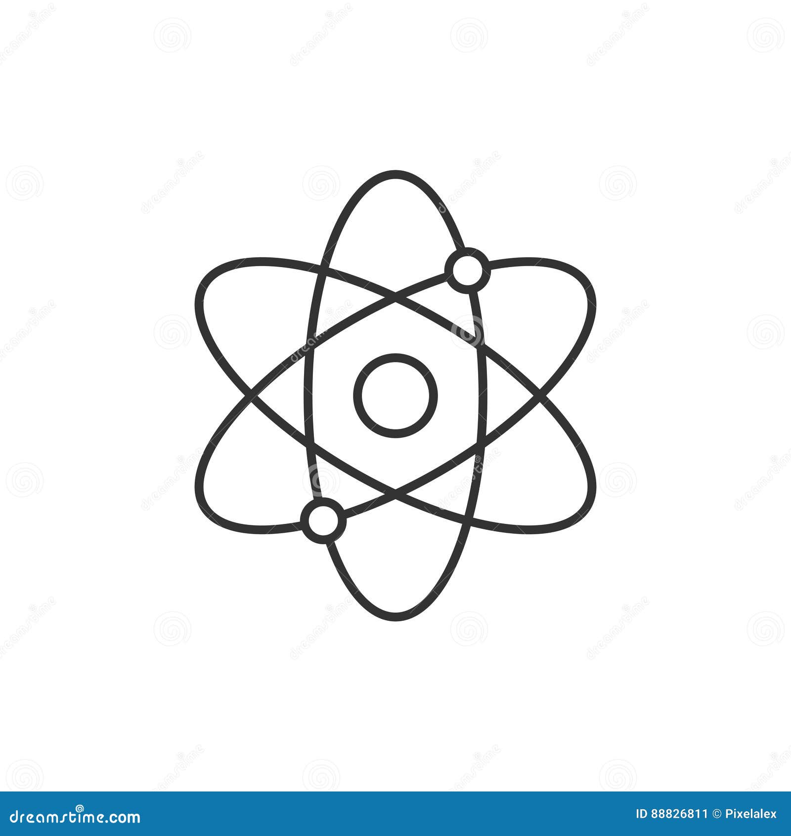 Atomic Structure Line Icon Stock Vector. Illustration Of Neutron - 88826811