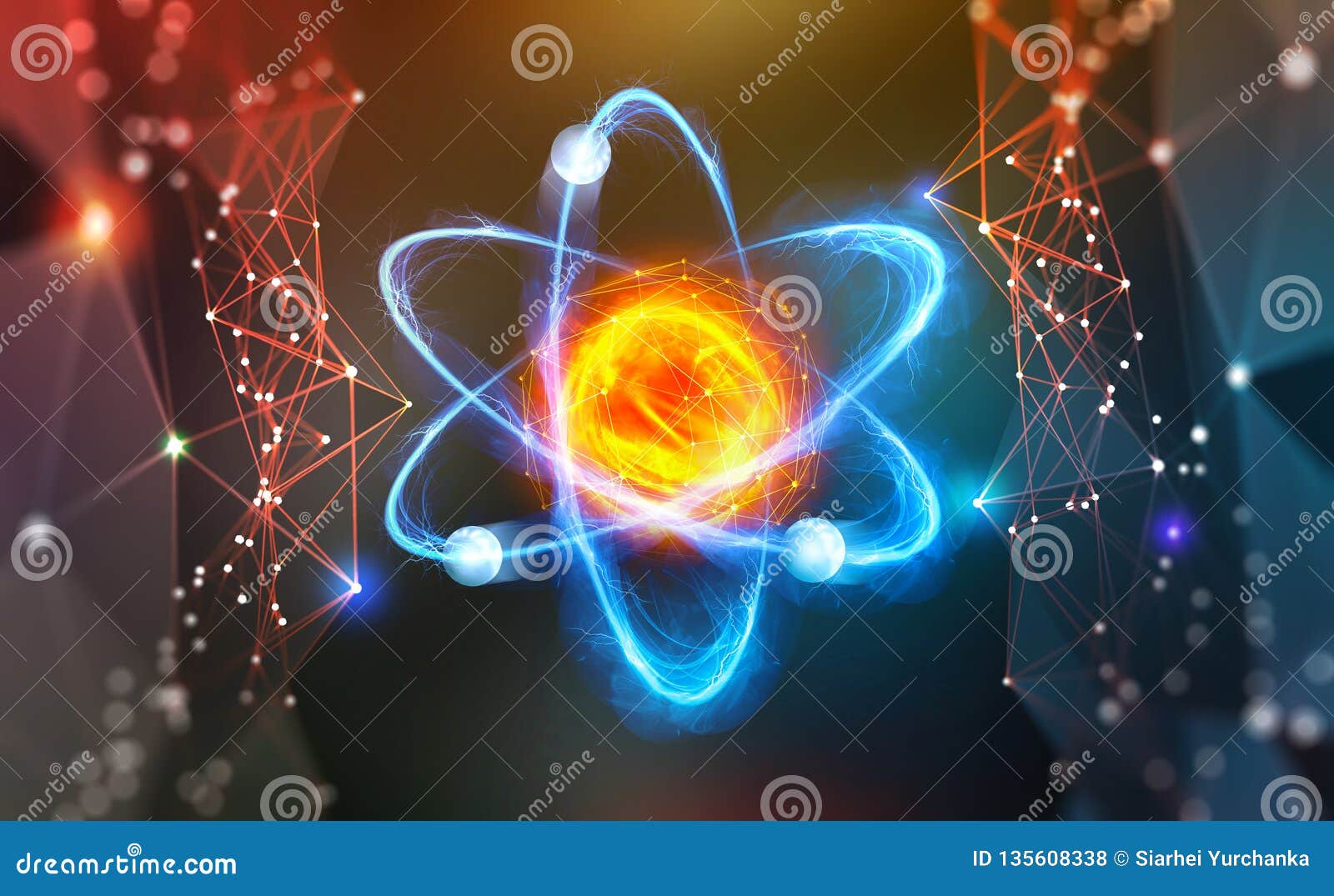 atomic structure. scientific breakthrough. modern scientific research on nuclear fusion. innovations in physics