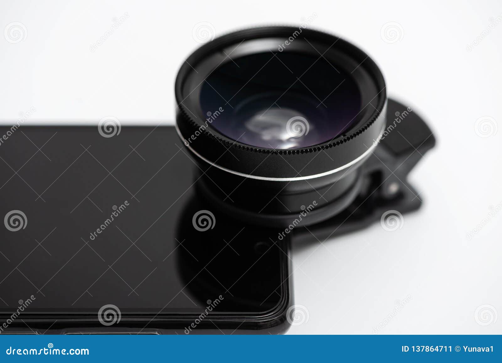 Attachable Camera Lens for a Smartphone Stock Image Image of
