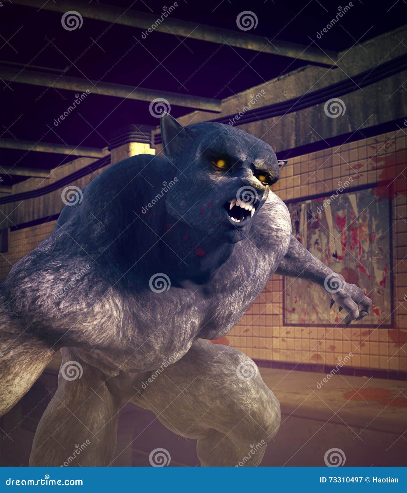 Attaques de loupgarou illustration stock. Illustration du narration