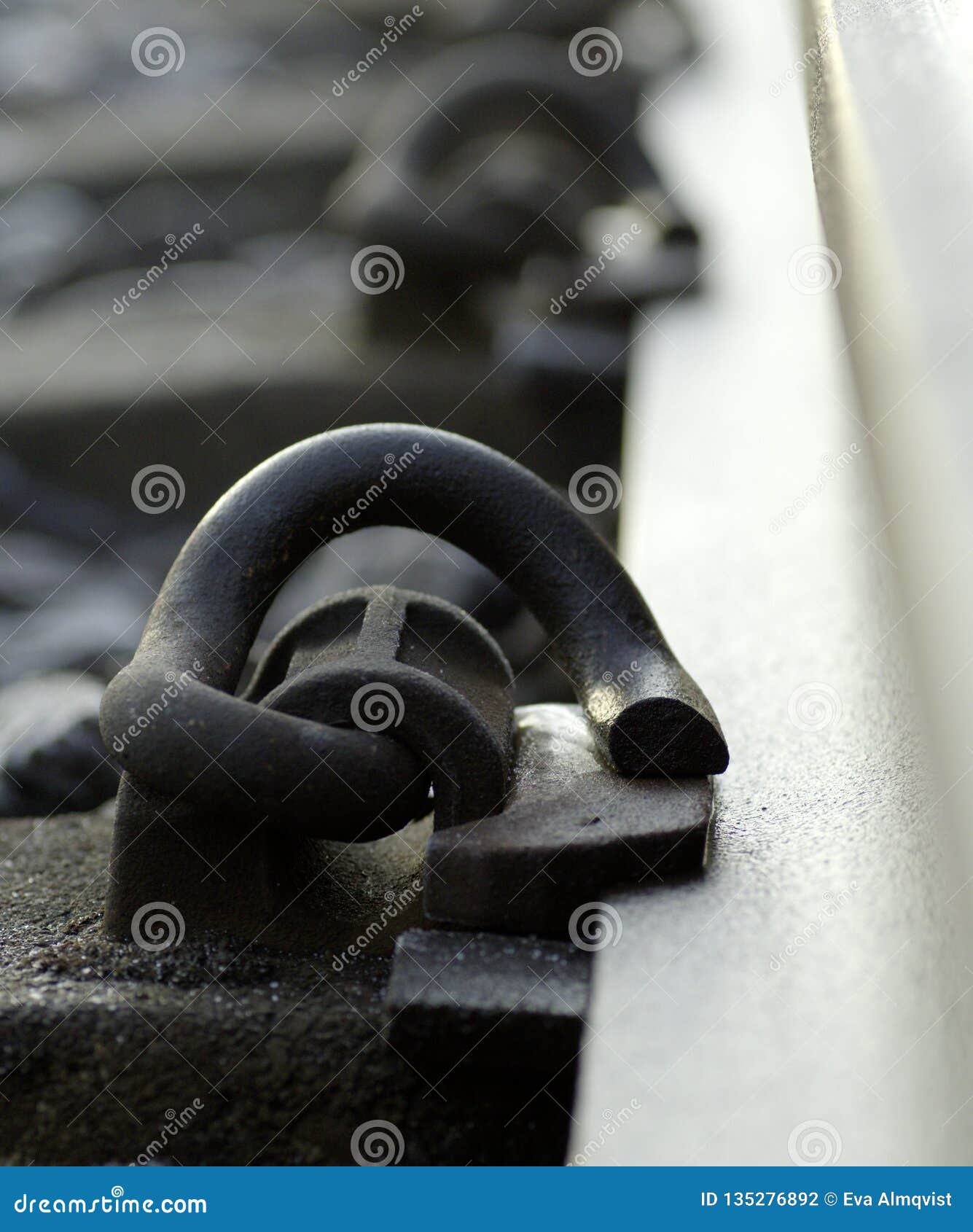 shaft - fixation rail of the type pandrol - railroad in sweden.