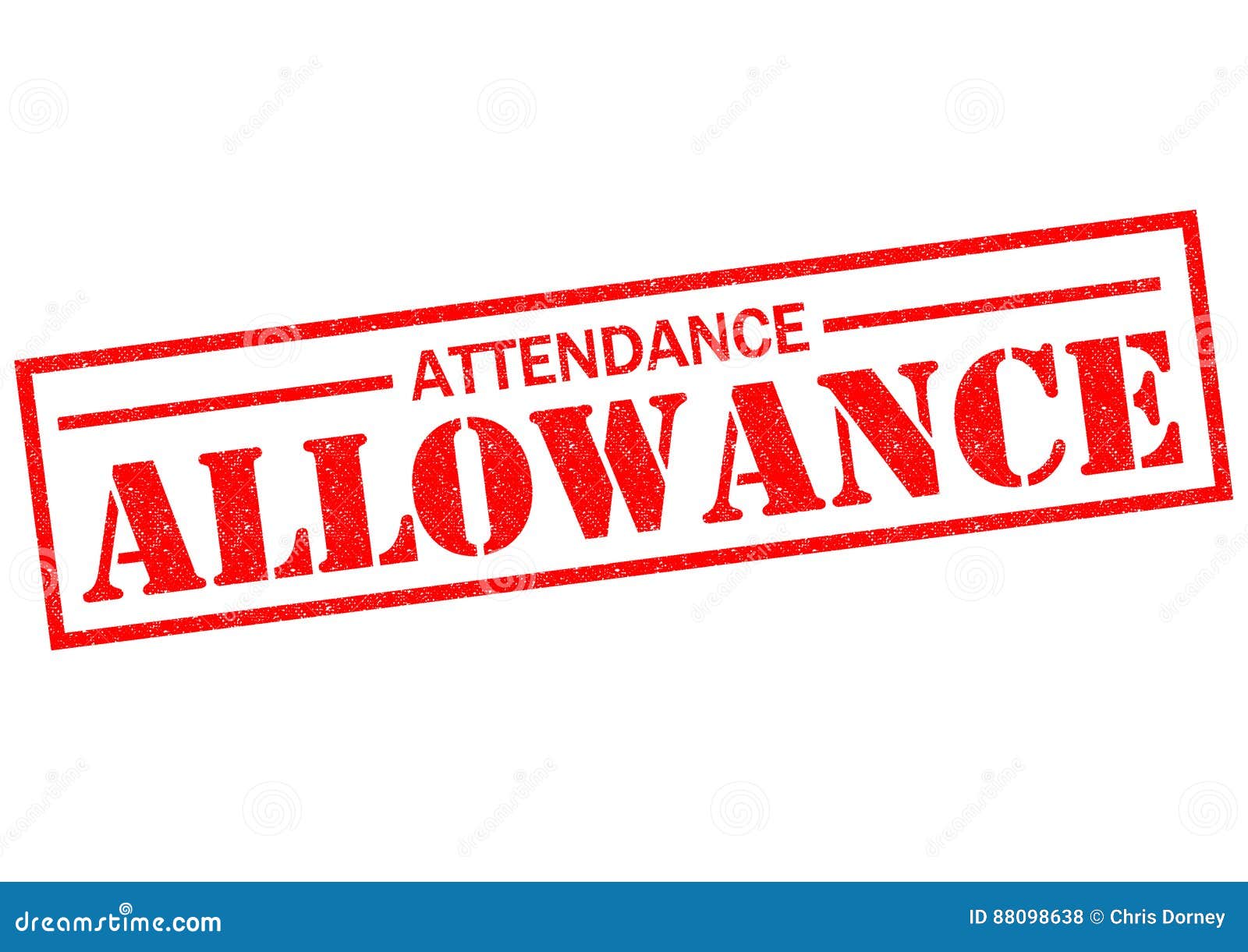 ATTENDANCE ALLOWANCE stock illustration. Illustration of stamped 88098638