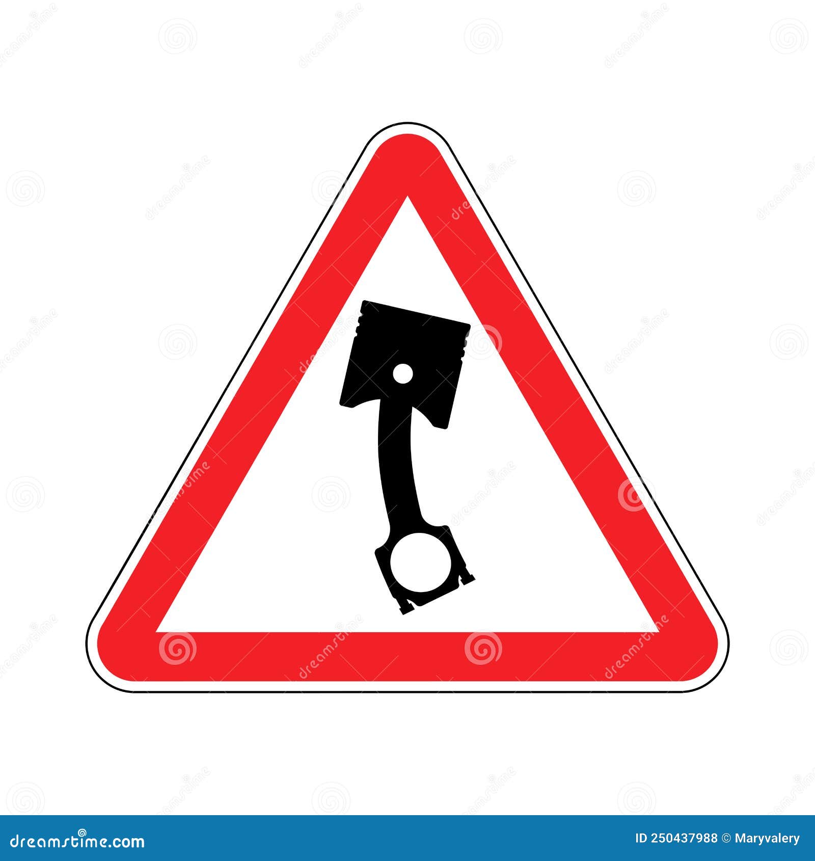 Attention Broken Engine Piston. Caution Bended and Malfunction