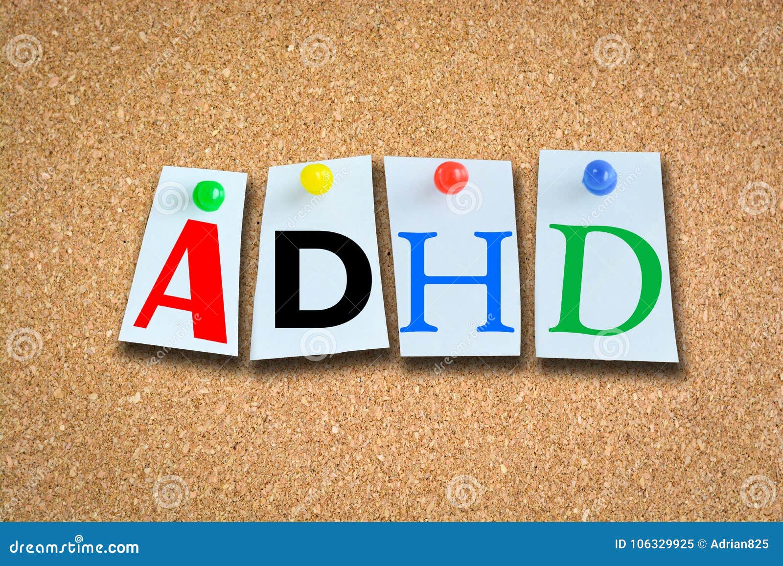Attention Deficit Hyperactivity Disorder Concept with ADHD Text on Cork