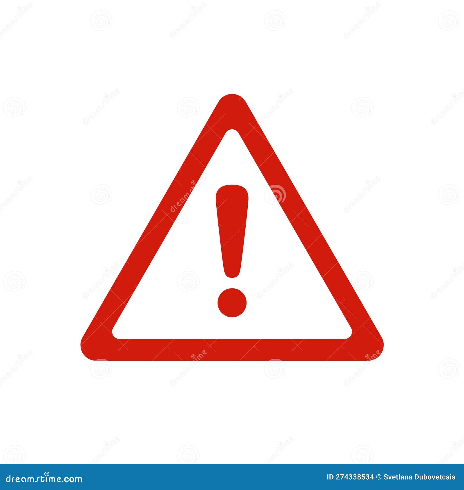 Attention Icon. Warning Caution Board. Red Warn Exclamation Mark in ...