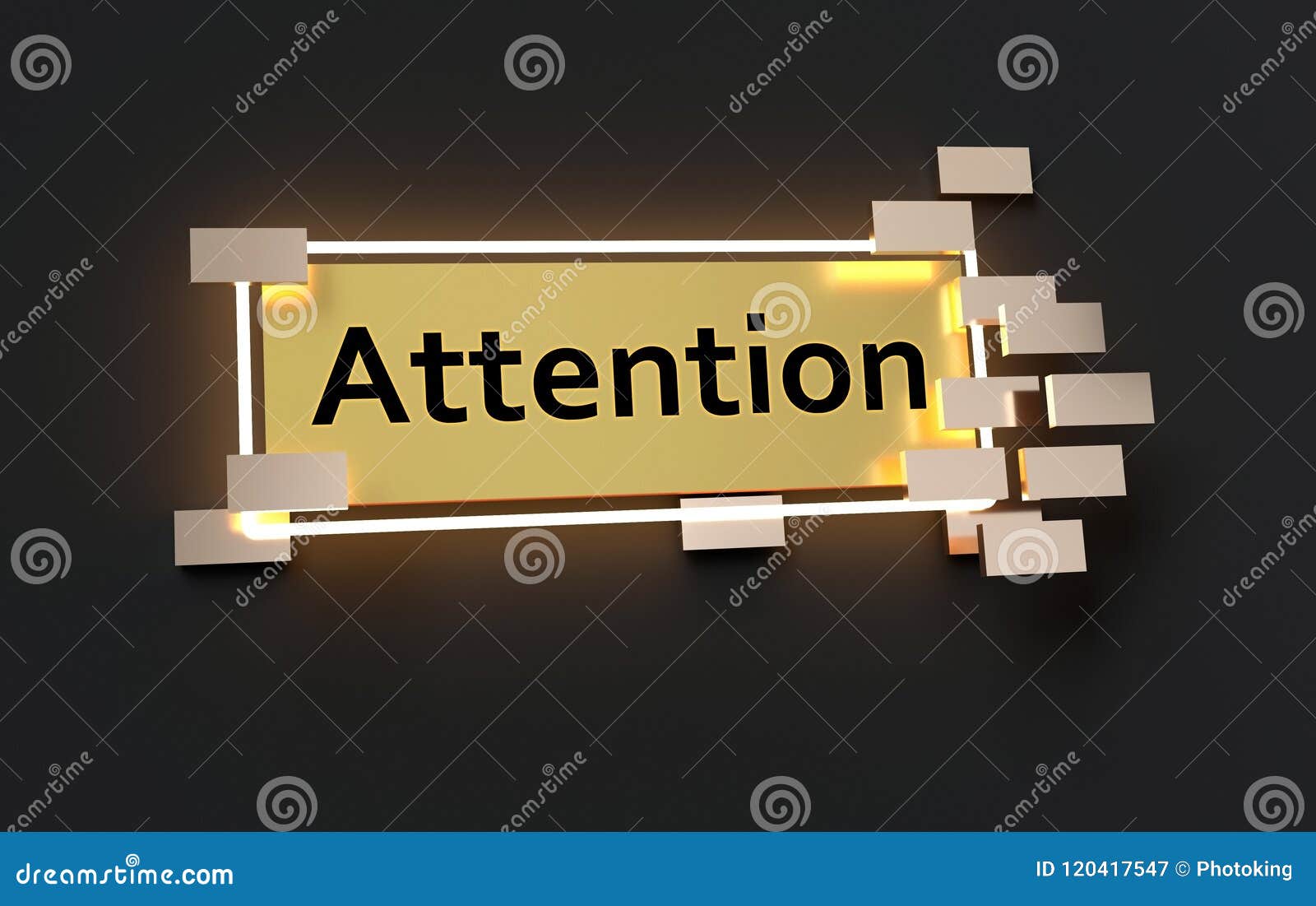 Attention Modern Golden Sign Stock Illustration - Illustration of ...