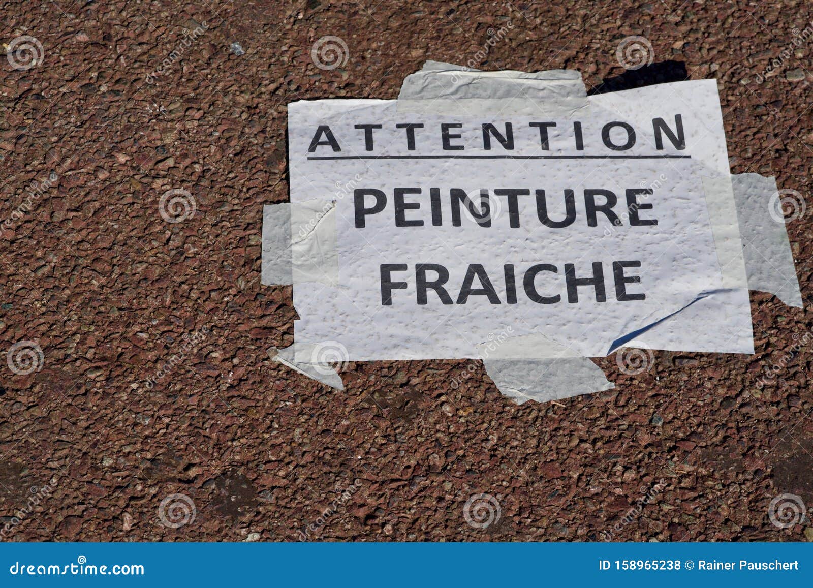 Attention! Peinture Fraiche Attention, Fresh Coat of Paint Stock Photo