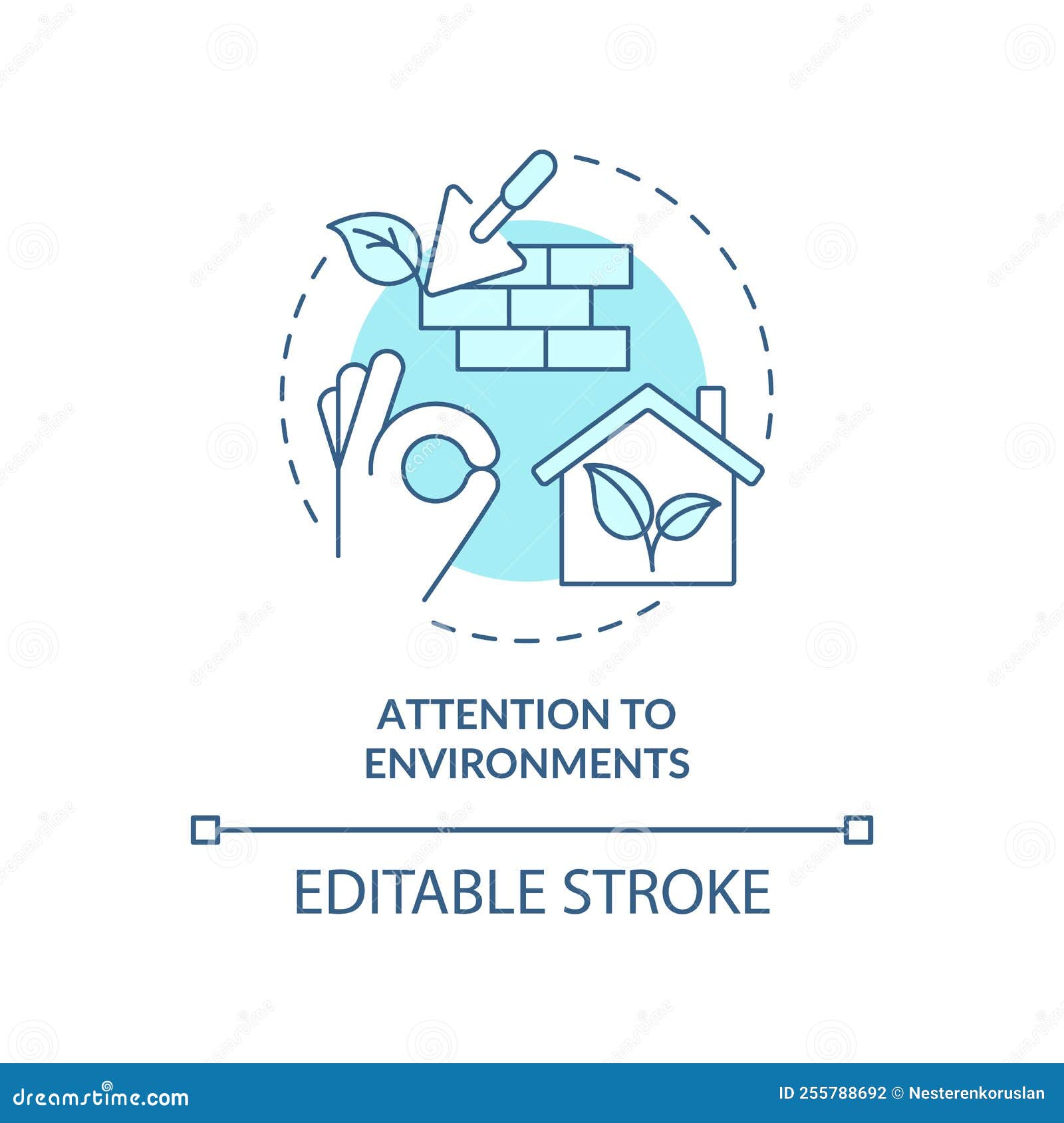 Attention To Environments Turquoise Concept Icon Stock Vector