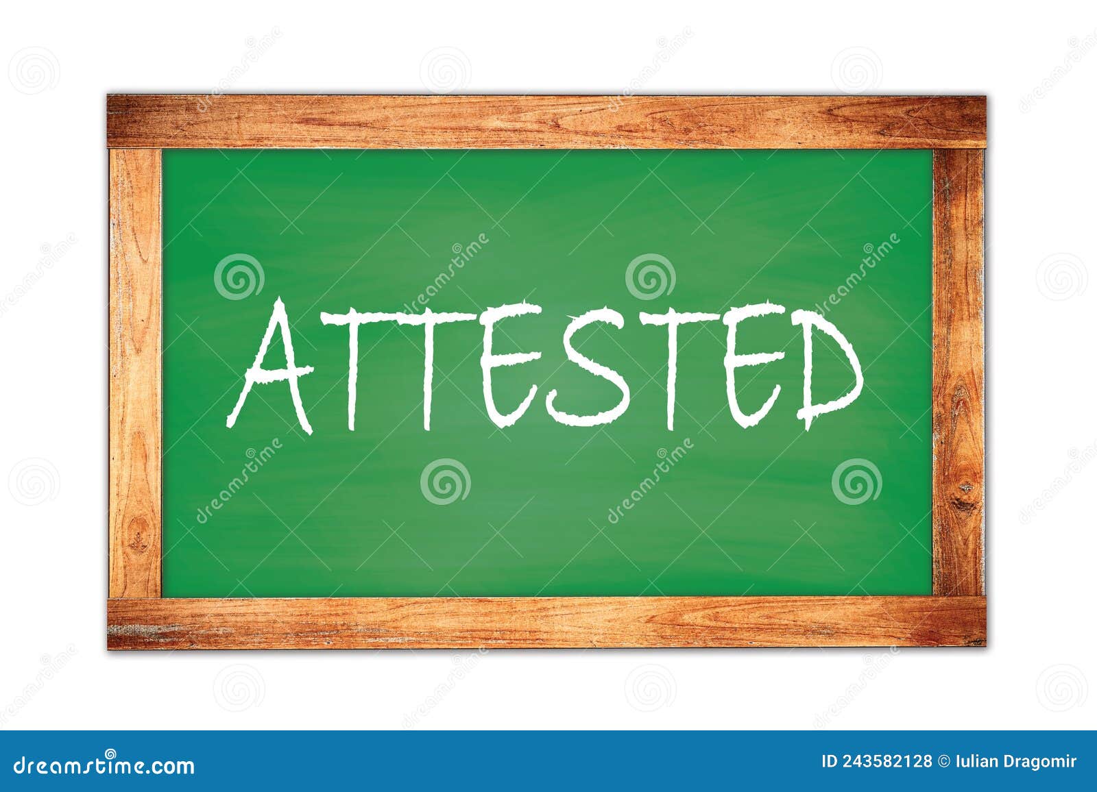 attested text written on green school board