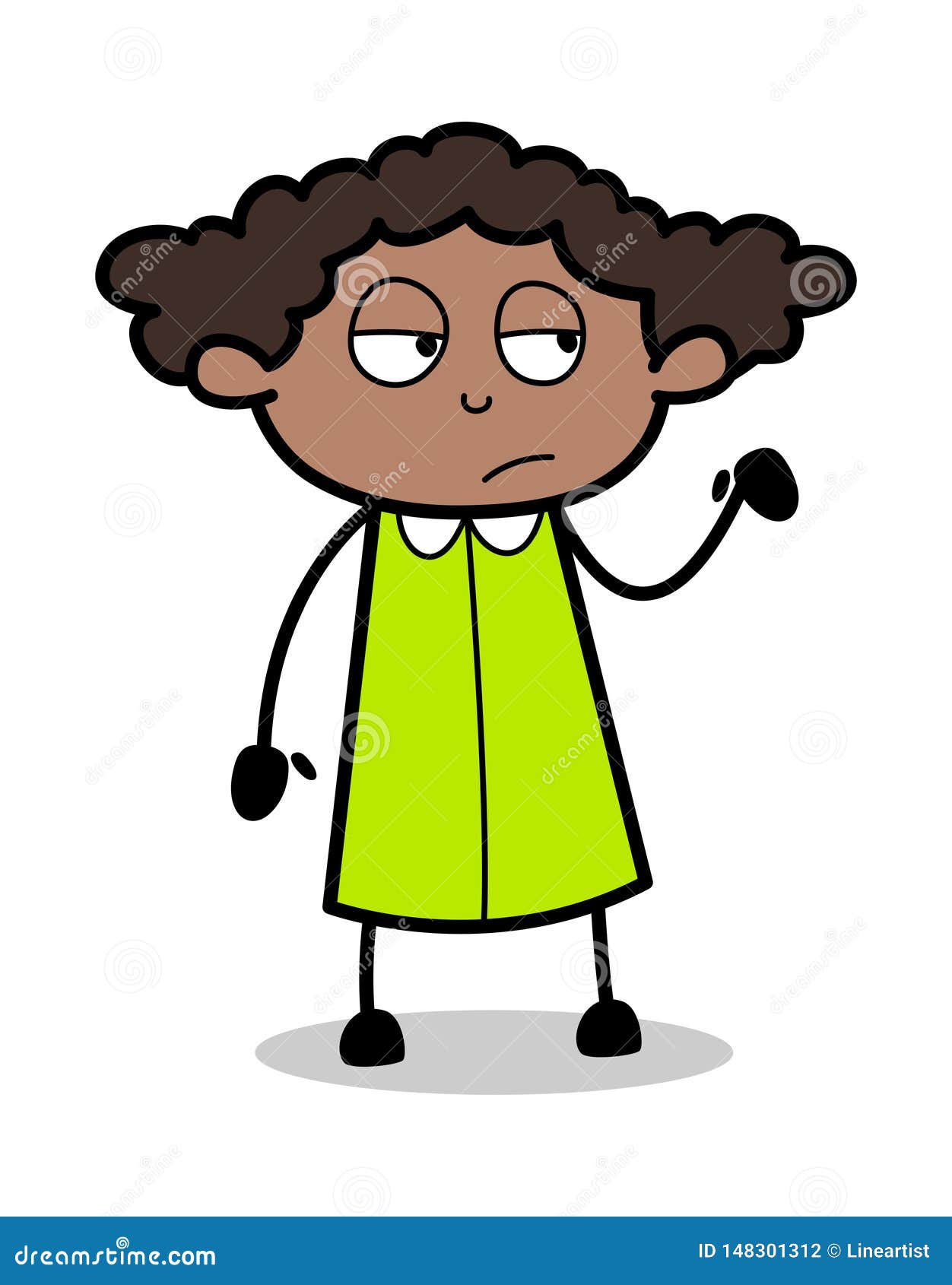 Attitude - Retro Black Office Girl Cartoon Vector Illustration Stock  Illustration - Illustration of professional, clipart: 148301312