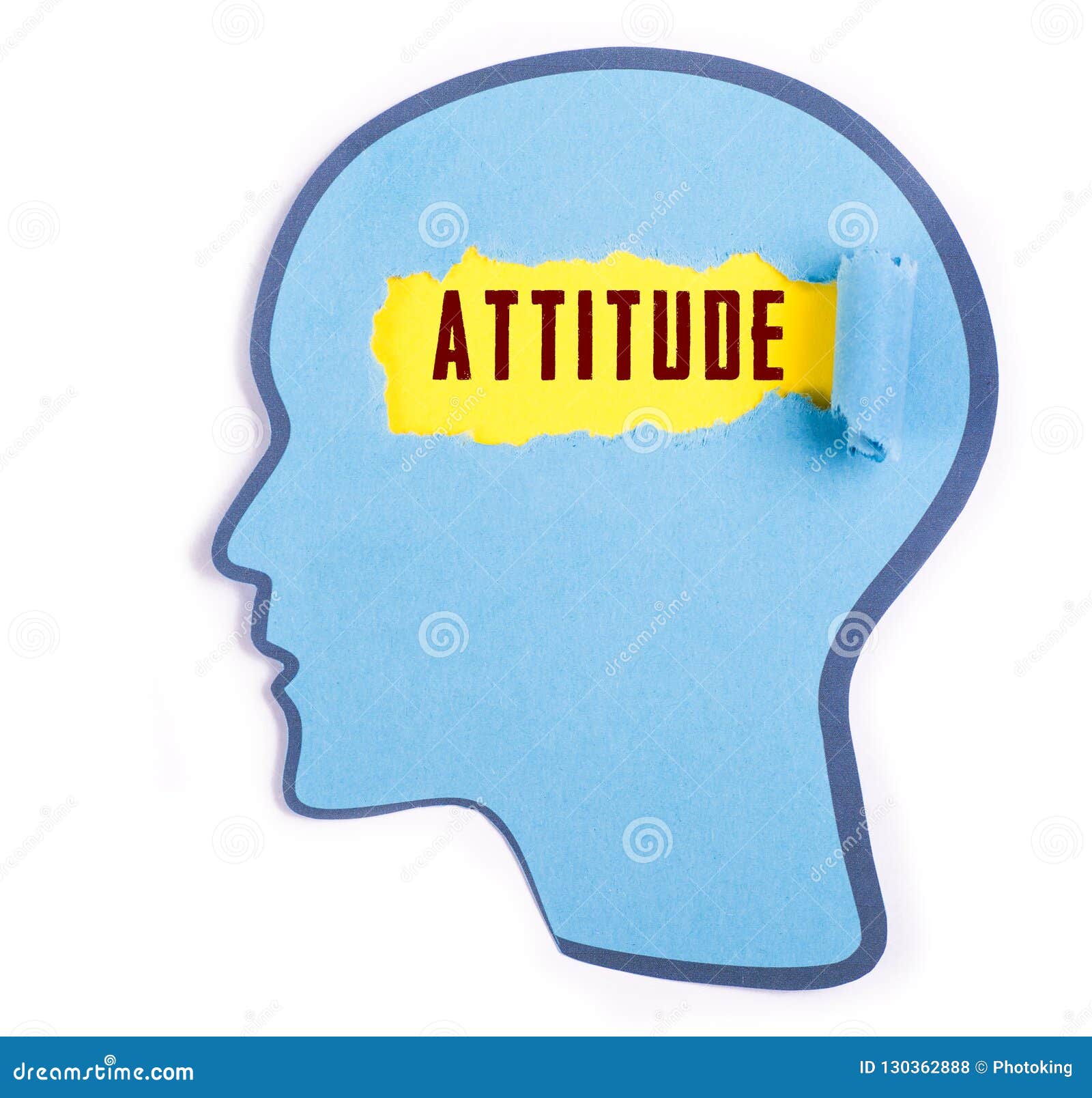 Attitude Word in the Person Head Stock Photo Image of design