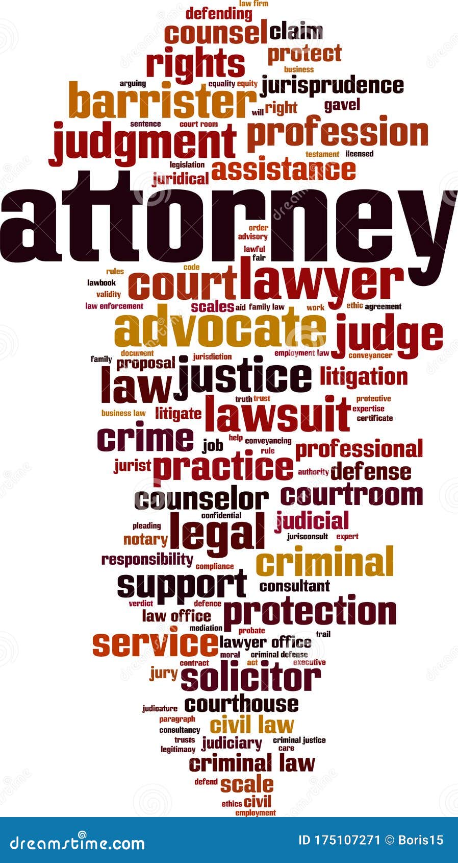 Attorney word cloud stock vector. Illustration of jury 175107271