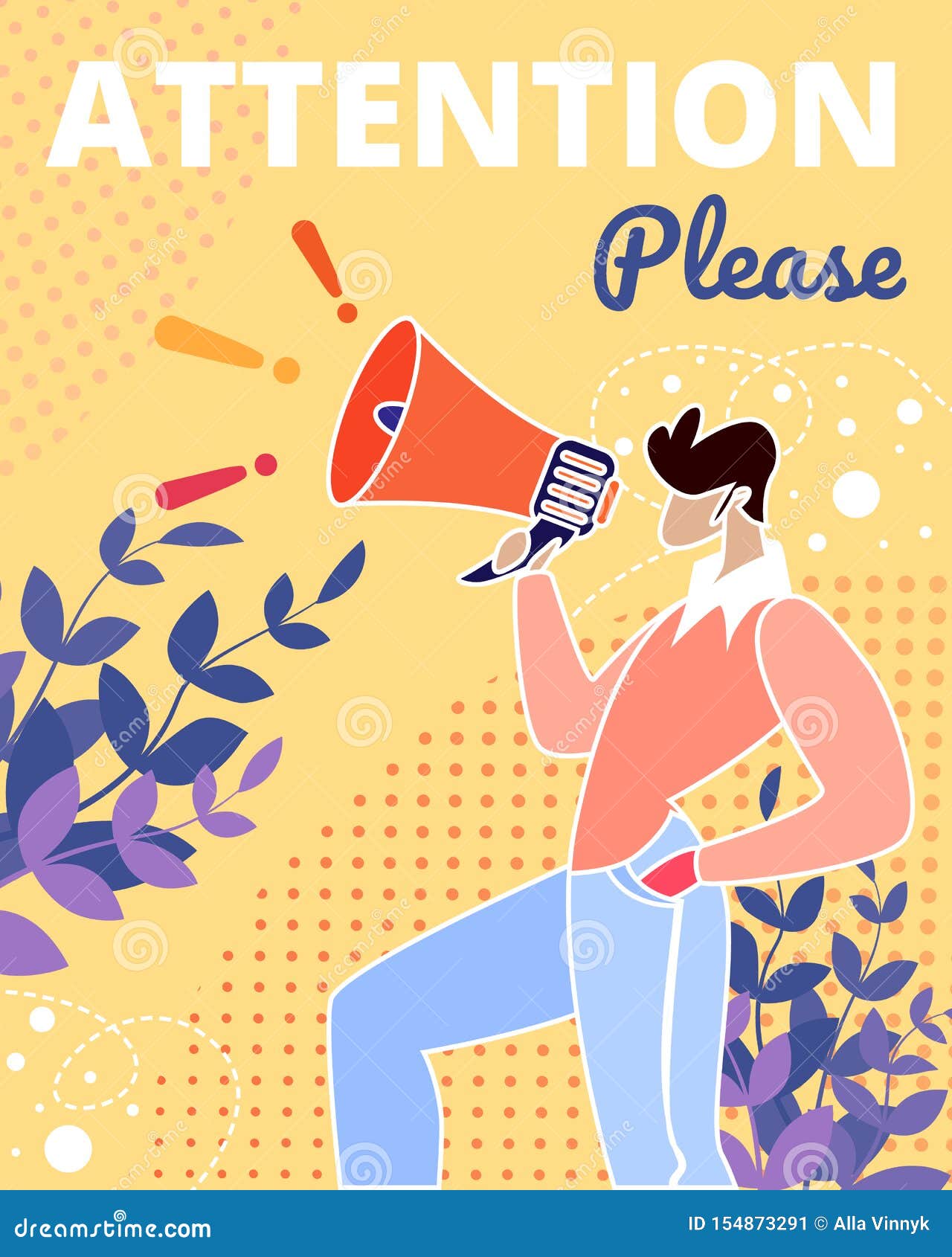 Attracting Customers Attention Ad Vector Banner Stock Vector