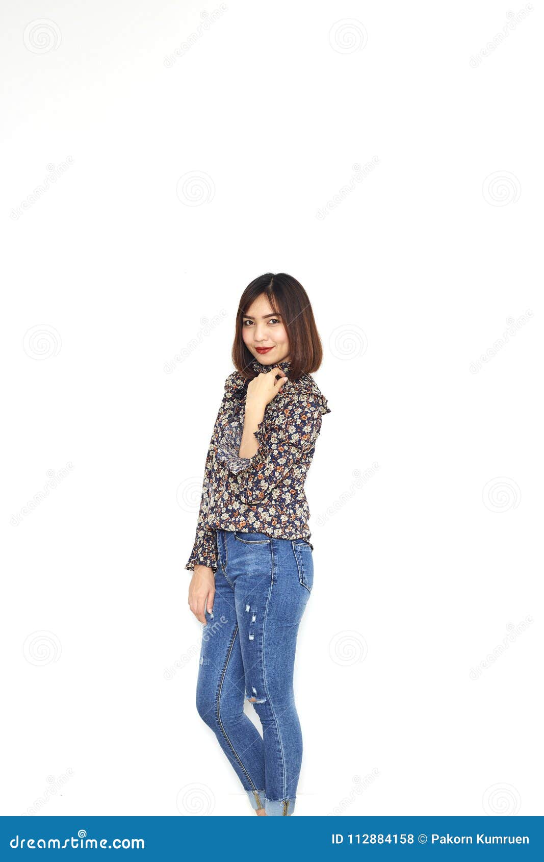 Attractive Asian Women Short Hair Stock Photo Image Of Glamour