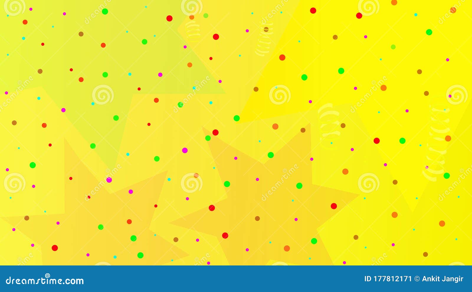 An Attractive Background or Texture or Wallpaper with Colorful Stars and  Dots in Yellow Color. it Can Be Used To Wish Happy Birthd Stock  Illustration - Illustration of canvas, funny: 177812171