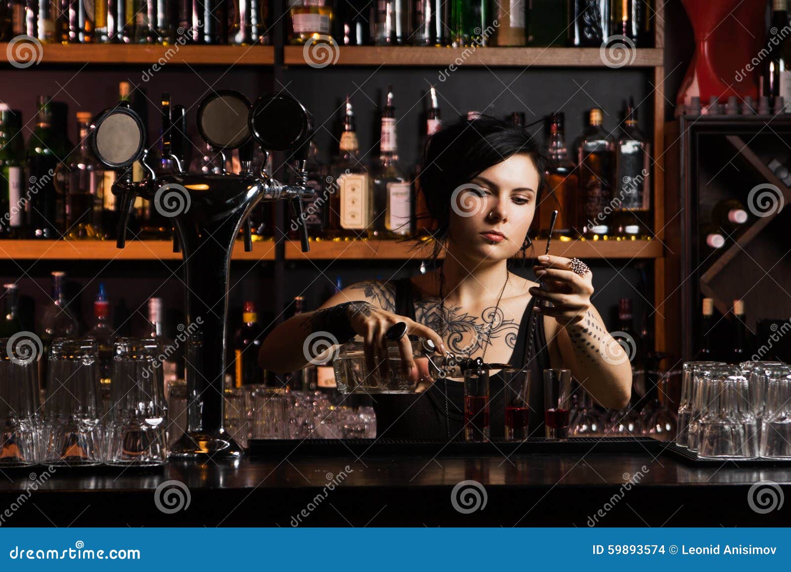 Attractive bartender stock photo. Image of beverage, glass 59893574