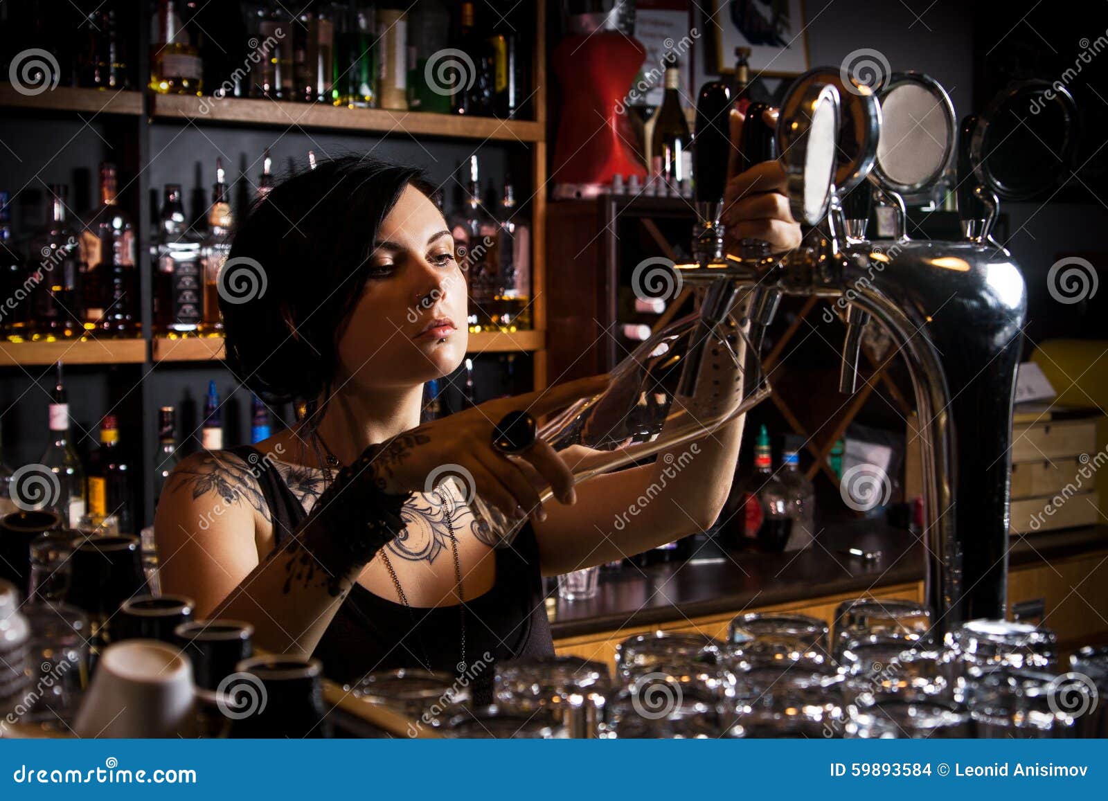 Attractive bartender stock photo. Image of people, barman 59893584