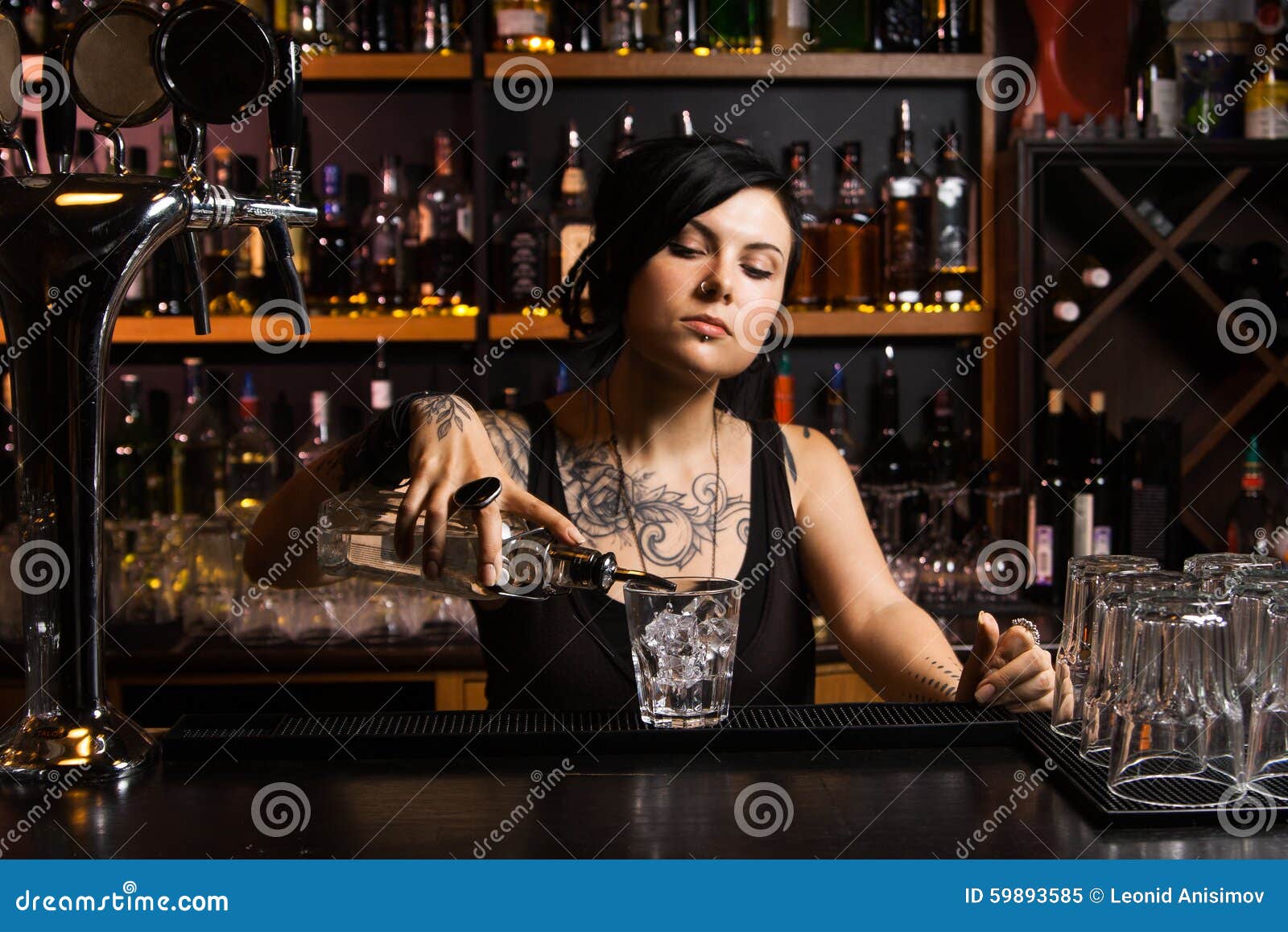 Attractive bartender stock image. Image of caucasian 59893585