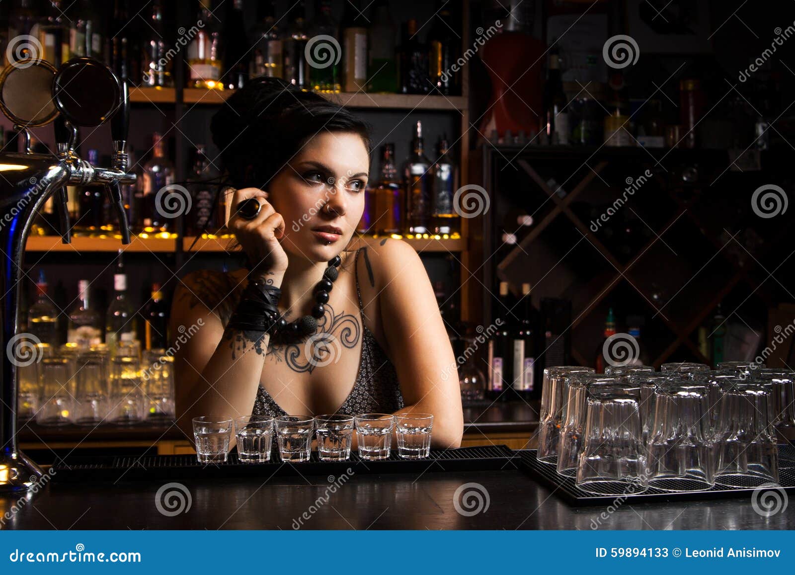 Attractive bartender stock image. Image of barkeeper 59894133
