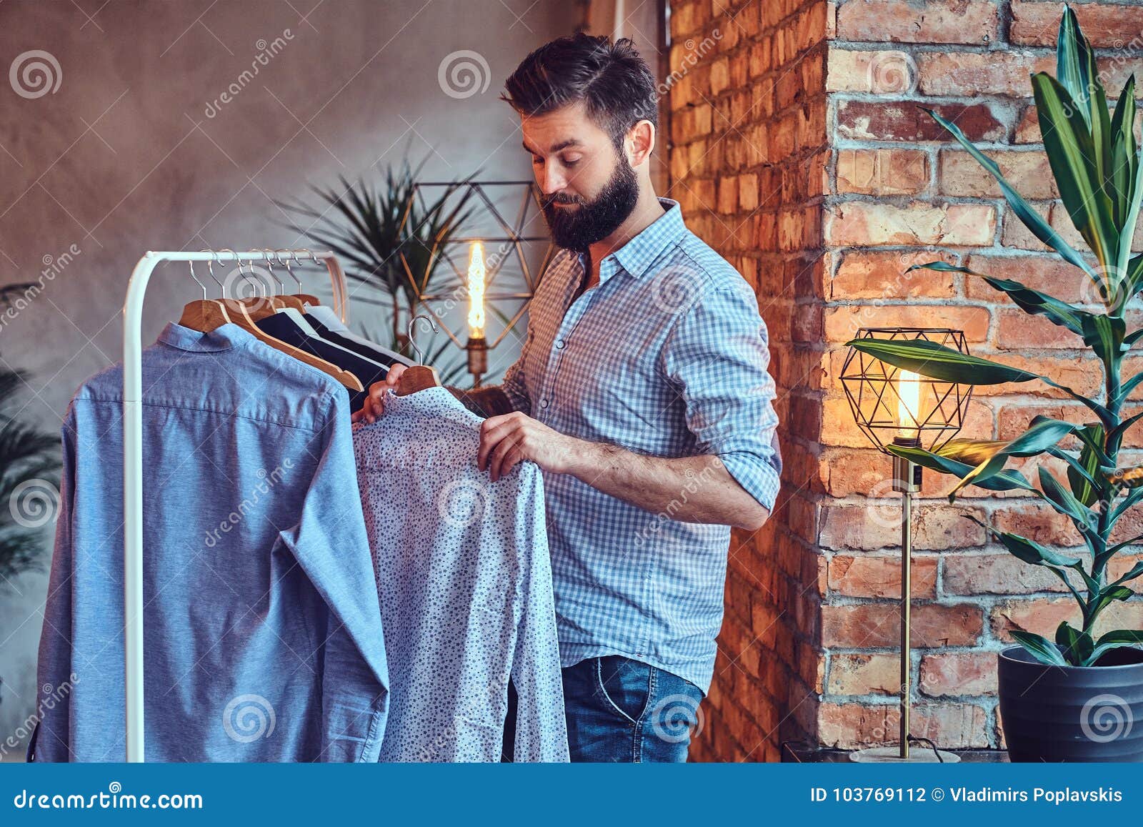 A Man Fit on Fashionable Shirts. Stock Photo - Image of clothing ...