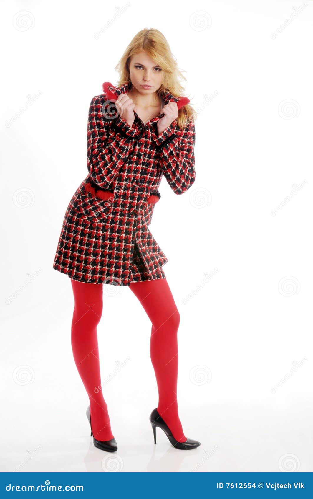 Attractive blond woman stock photo. Image of black, eyed - 7612654