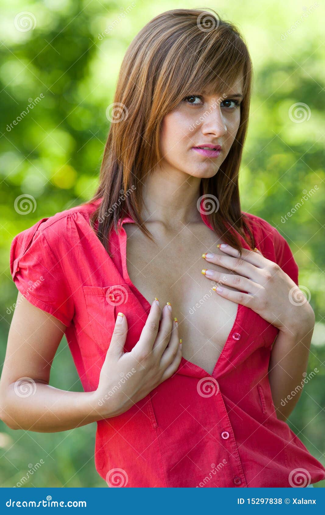 Attractive Blonde Outdoor Stock Photo Image Of Fores