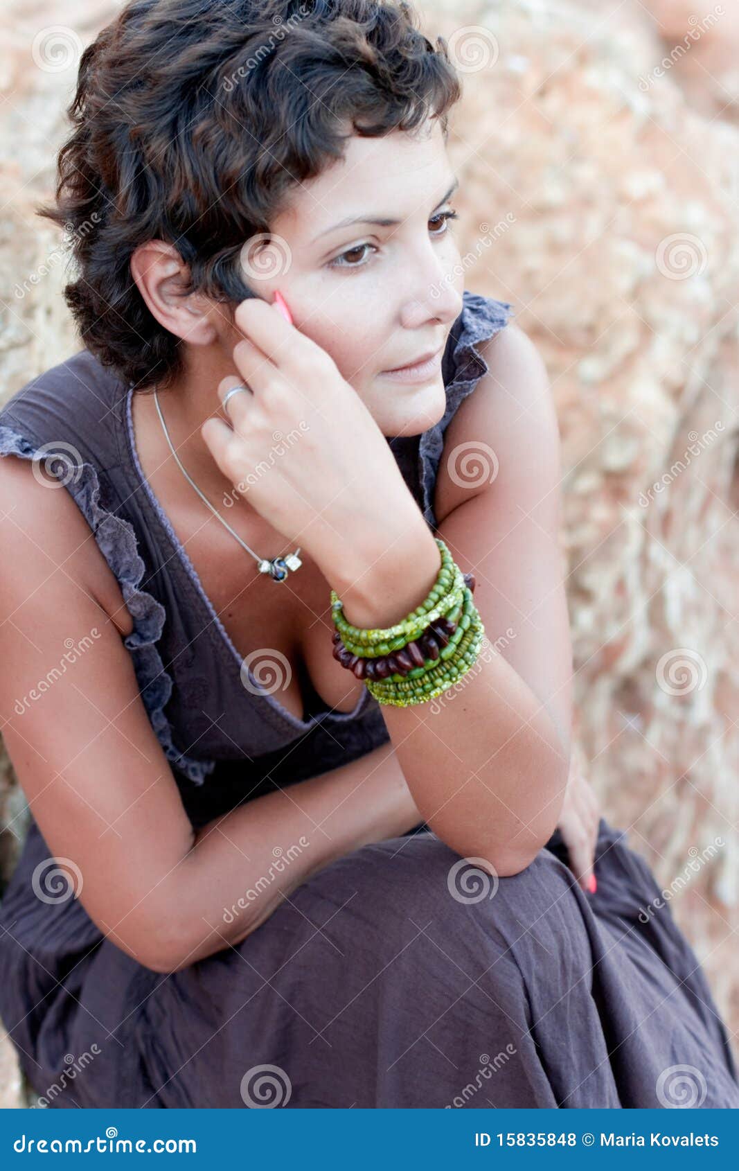 Attractive brunet woman stock photo. Image of relaxation - 15835848