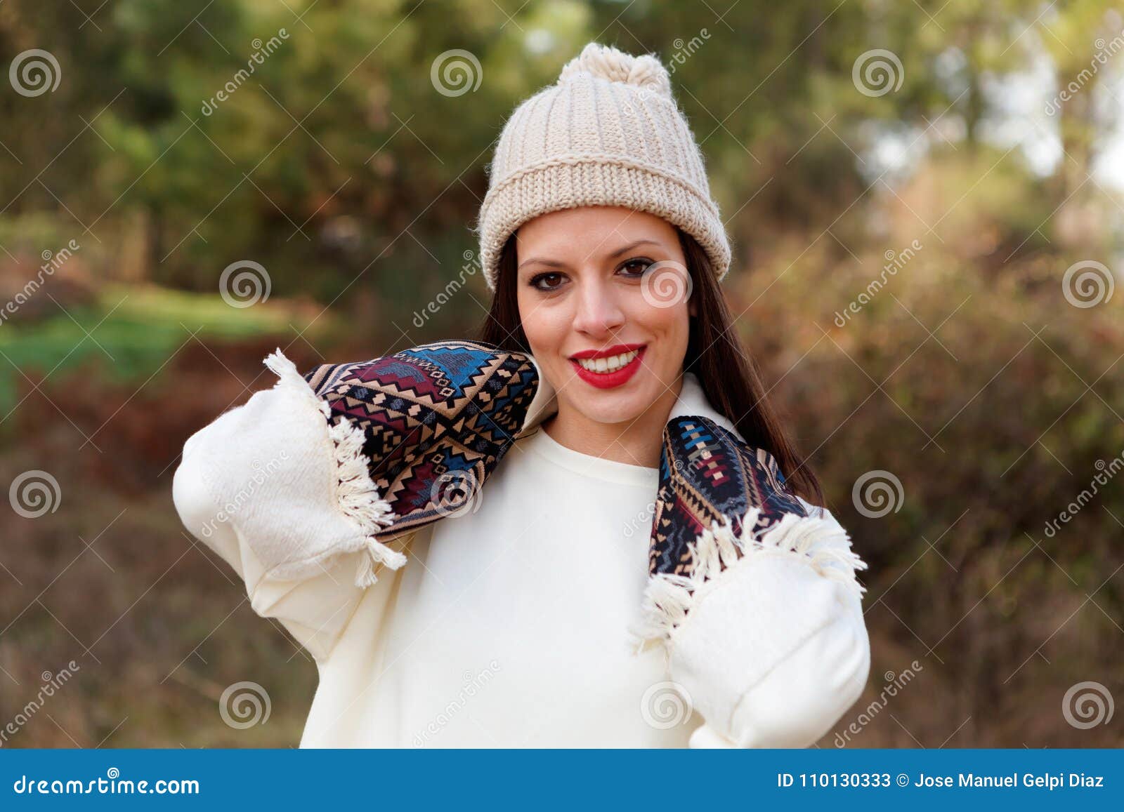 Attractiv Brunette Girl In The Forest Stock Photo - Image 