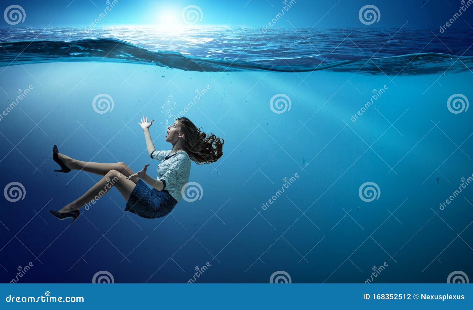 Sinking in Problems . Mixed Media Stock Photo - Image of water ...