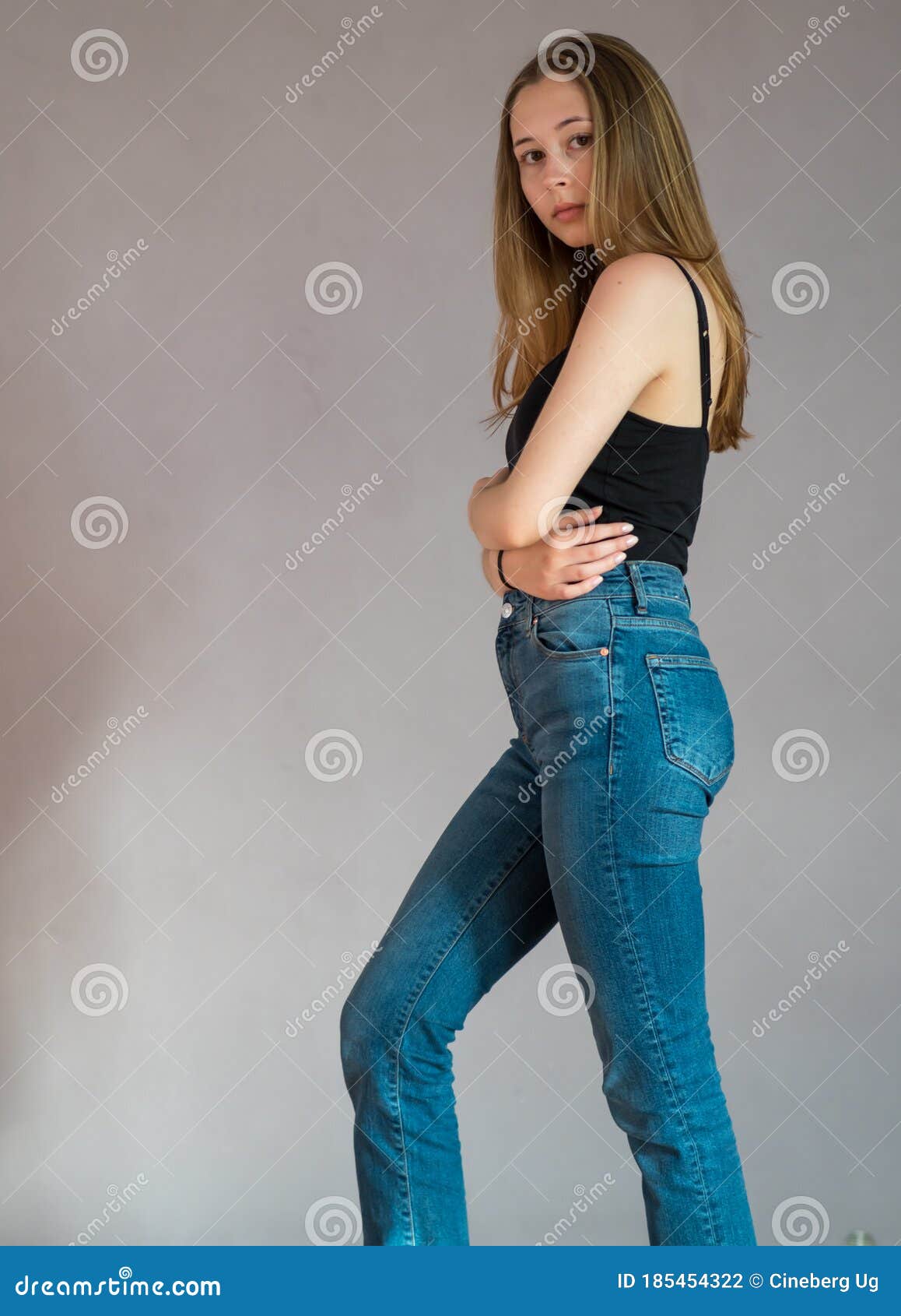 Teenage Girl Trying To Zip Up Her Denim Jeans Stock Image - Image of body,  conscious: 6883647